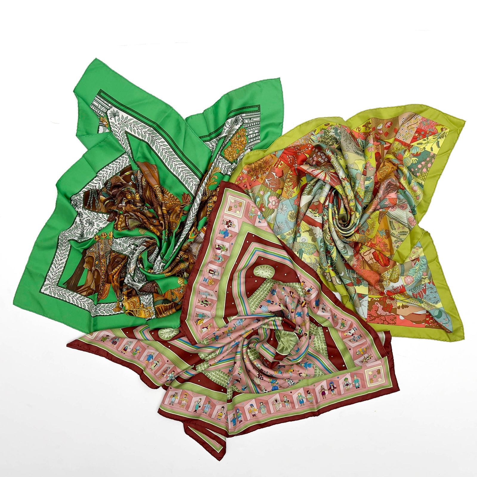 Hermès - Silk Scarves, Group of 3 (1 of 6)