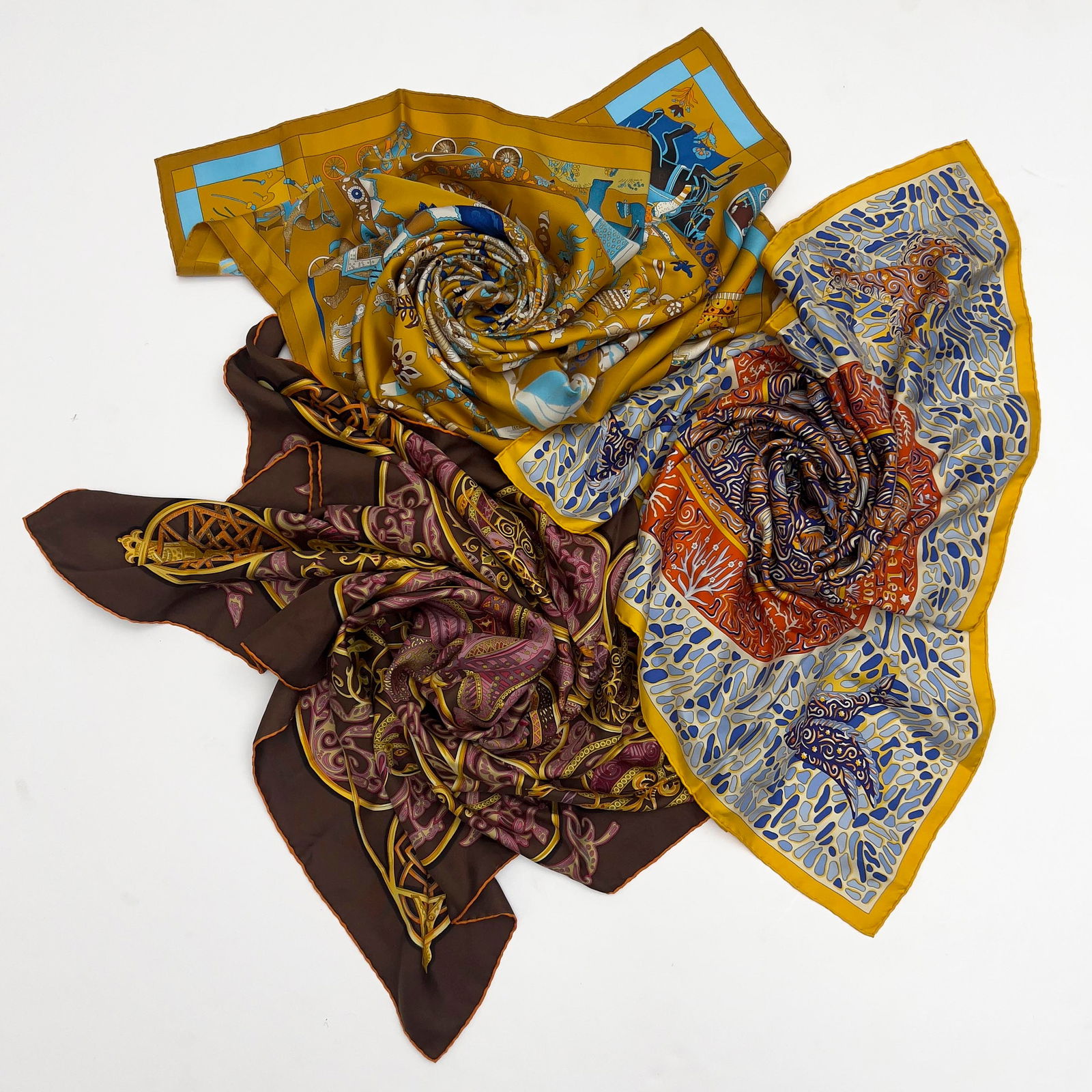 Hermès - Silk Scarves, Group of 3 (1 of 5)