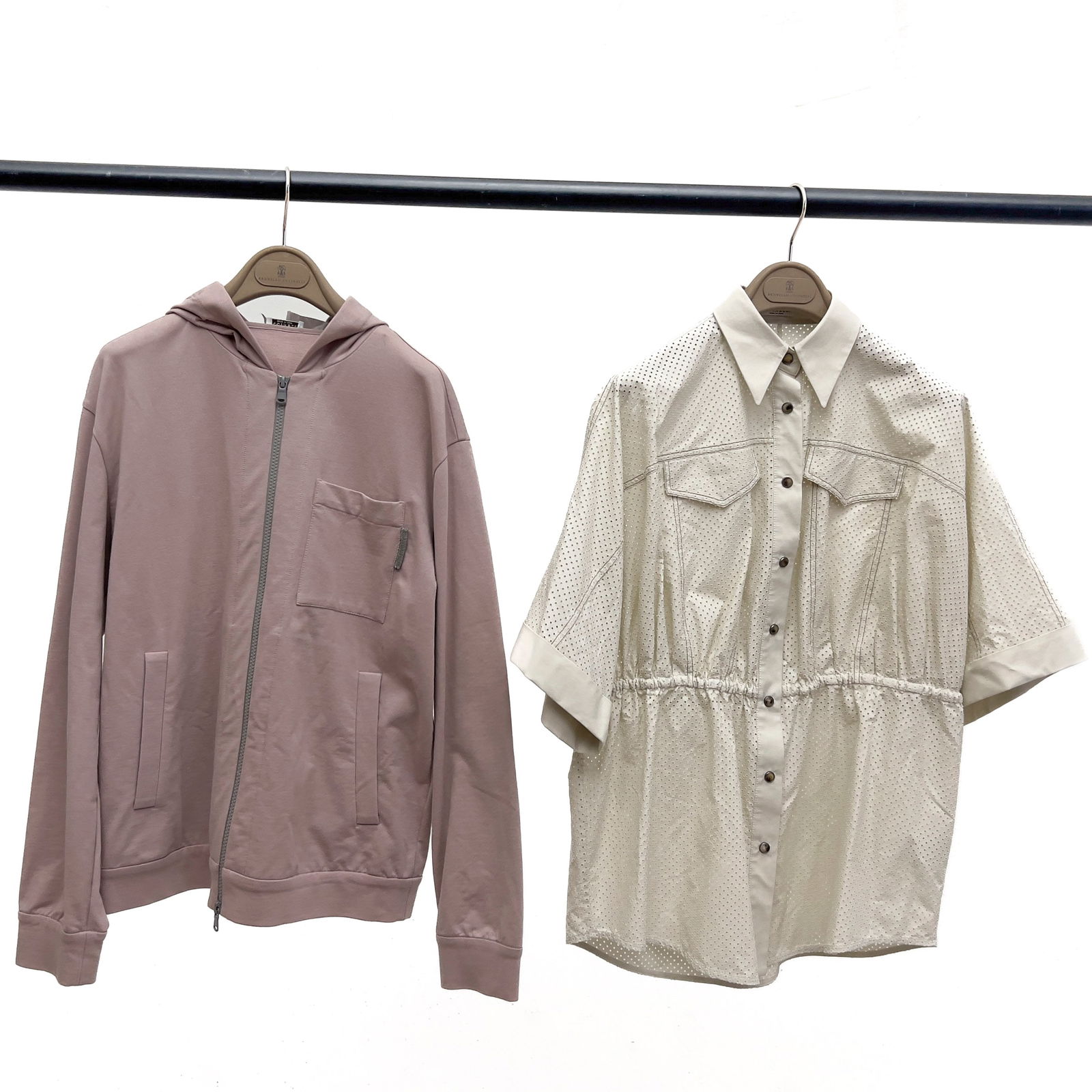 Brunello Cucinelli - Zip Up Jacket and Perforated Shirt (1 of 3)