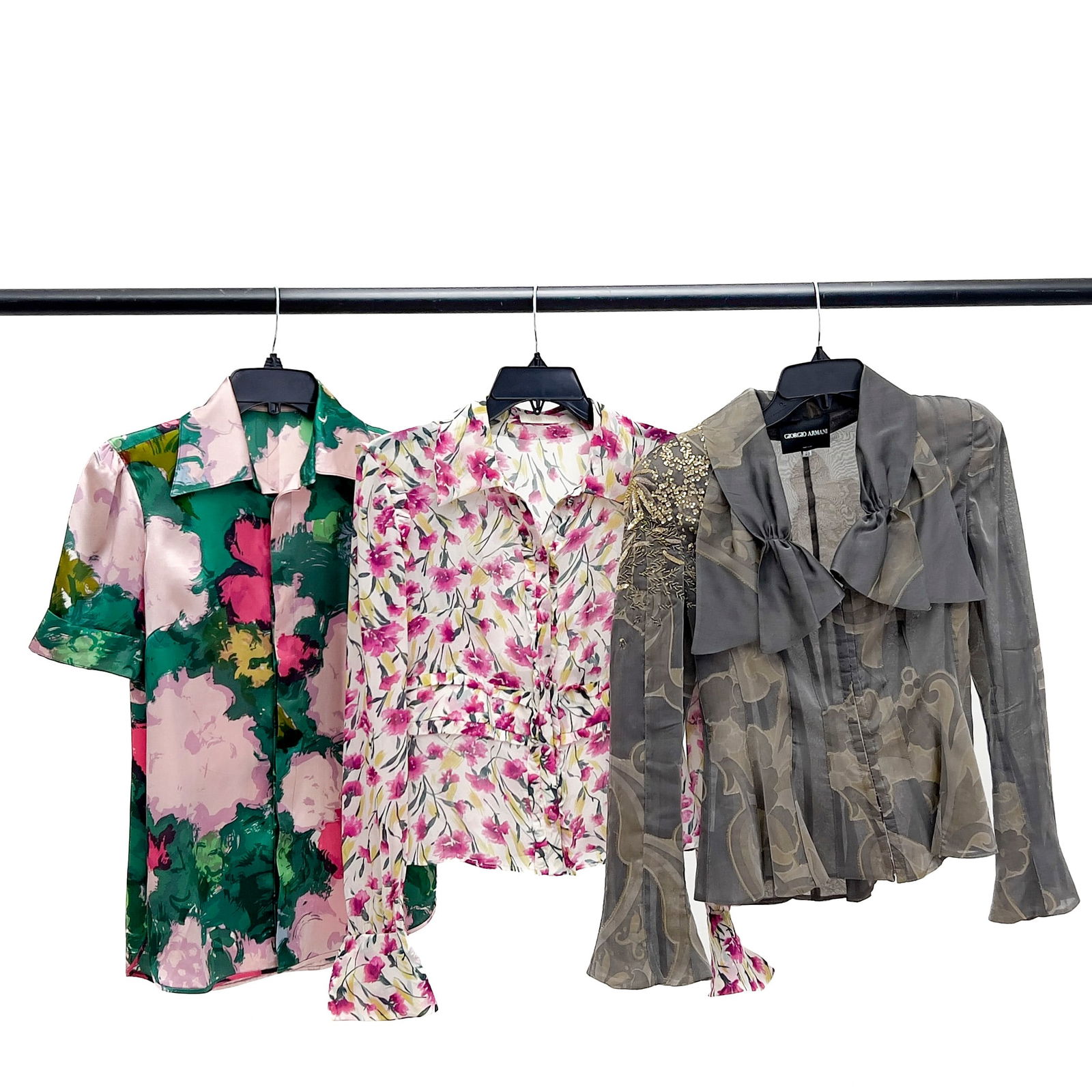 Giorgio Armani, Valentino, & Balenciaga - Silk Shirts (1 of 6)