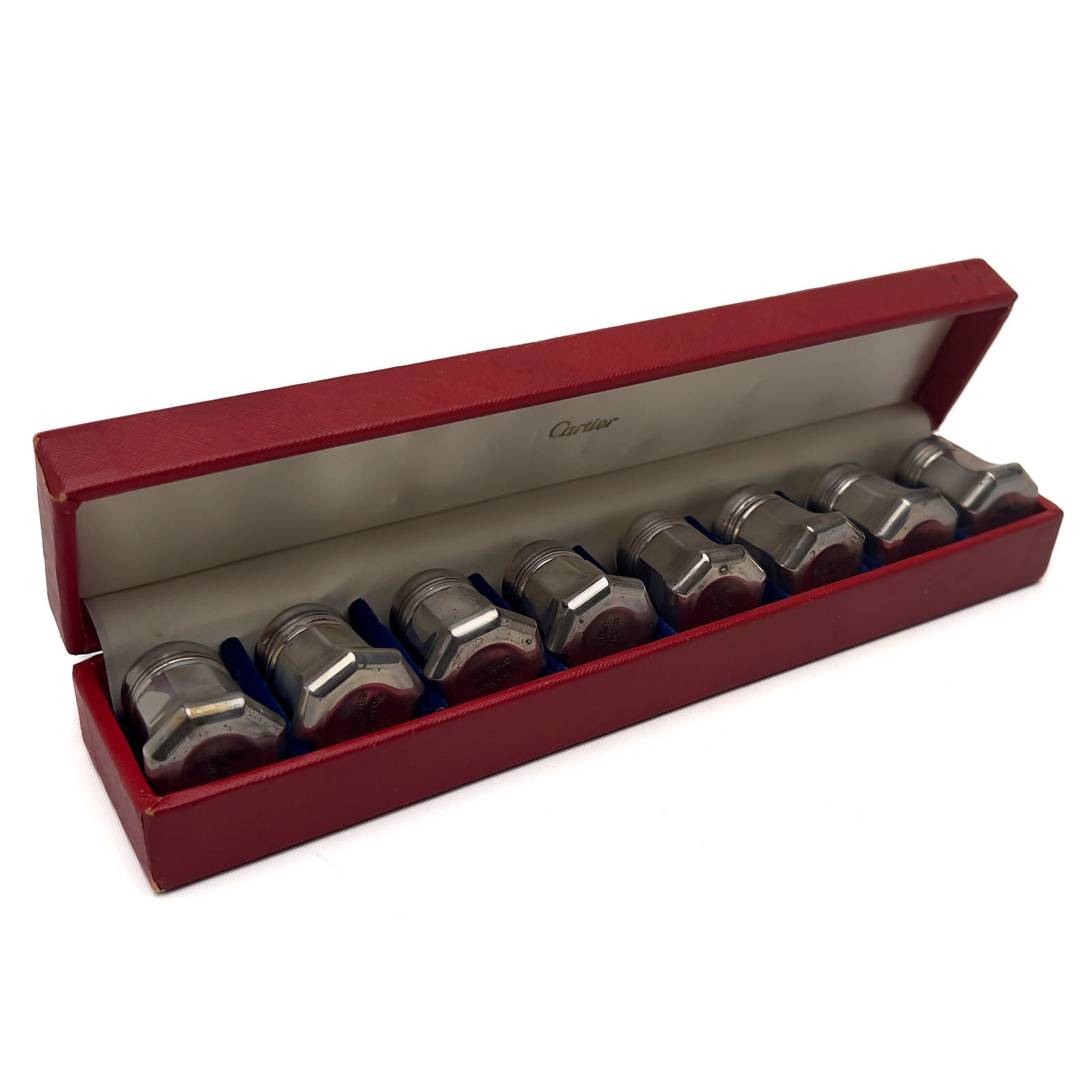 Cartier - Silver Salt and Pepper Shaker Set: Lot 110 Cartier French Manufacturer (Founded 1847) Silver Salt and Pepper Shaker Set sterling silver Cartier sterling silver shaker set, total approximate weighable: 151 grams marked to bottom box: 9