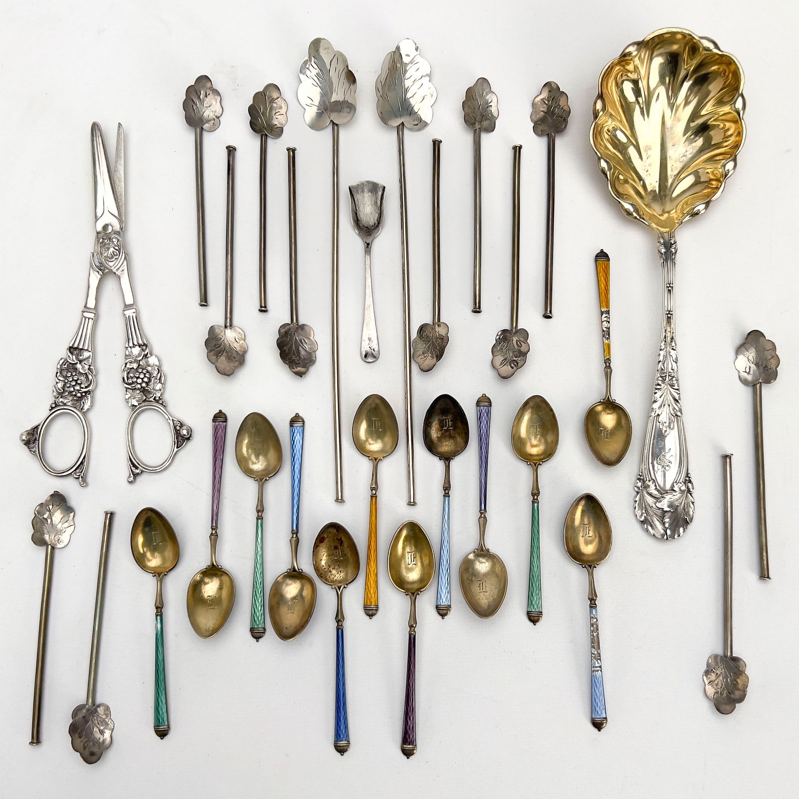 Silver Demitasse Spoons, Straw Spoons, Grape Shears and More Spoons (1 of 6)