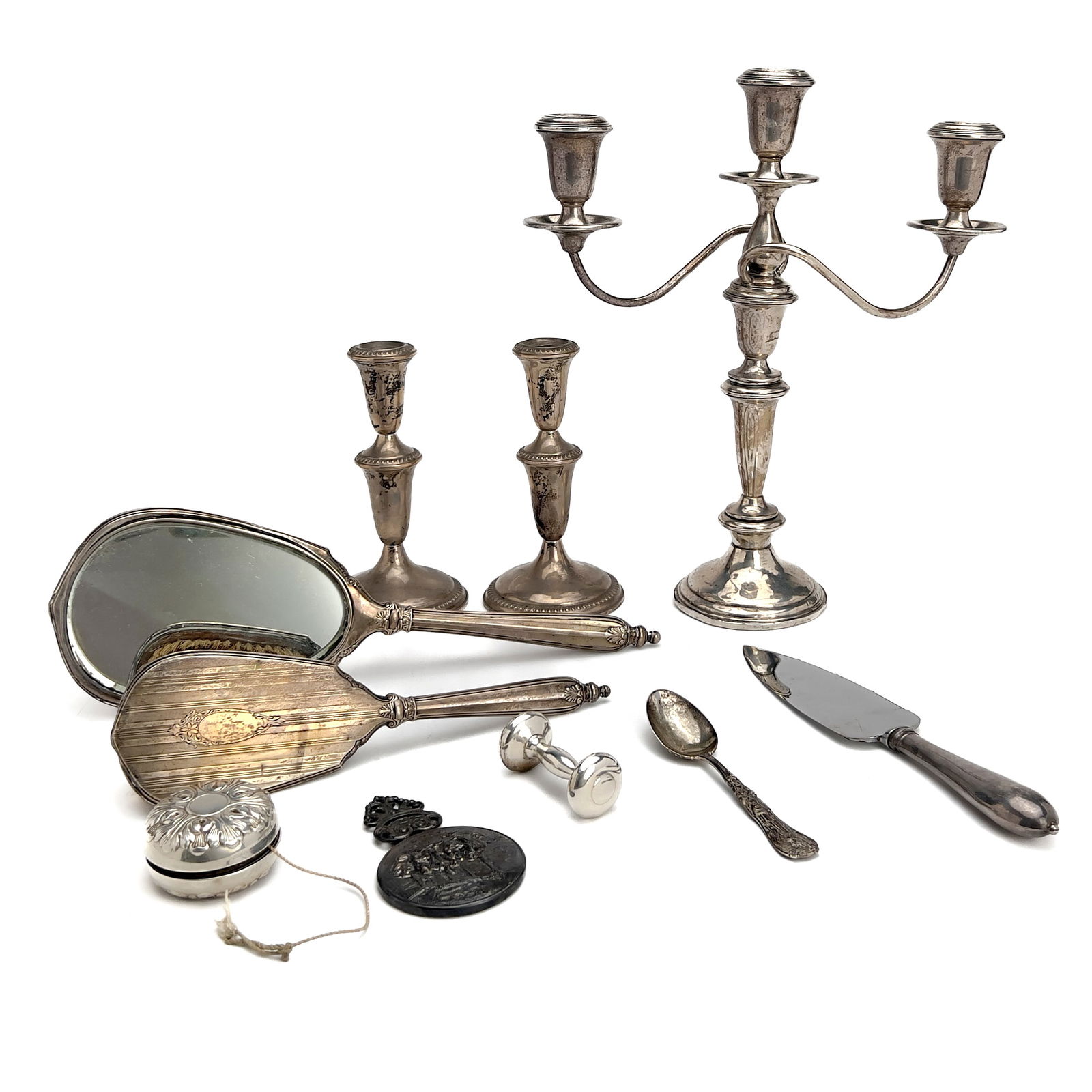 Weighted Silver Tableware and Accessories including Gorham Yo-yo (1 of 4)