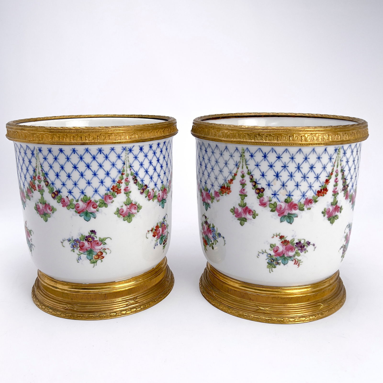 Sèvres - Pair of Ormolu Mounted Porcelain Cache Pots (1 of 4)