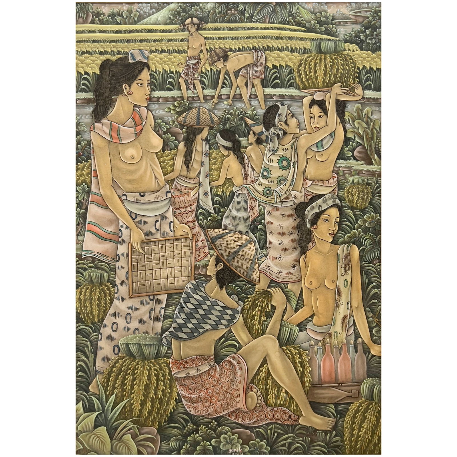 Balinese Painting (Harvesting Scene) (1 of 4)
