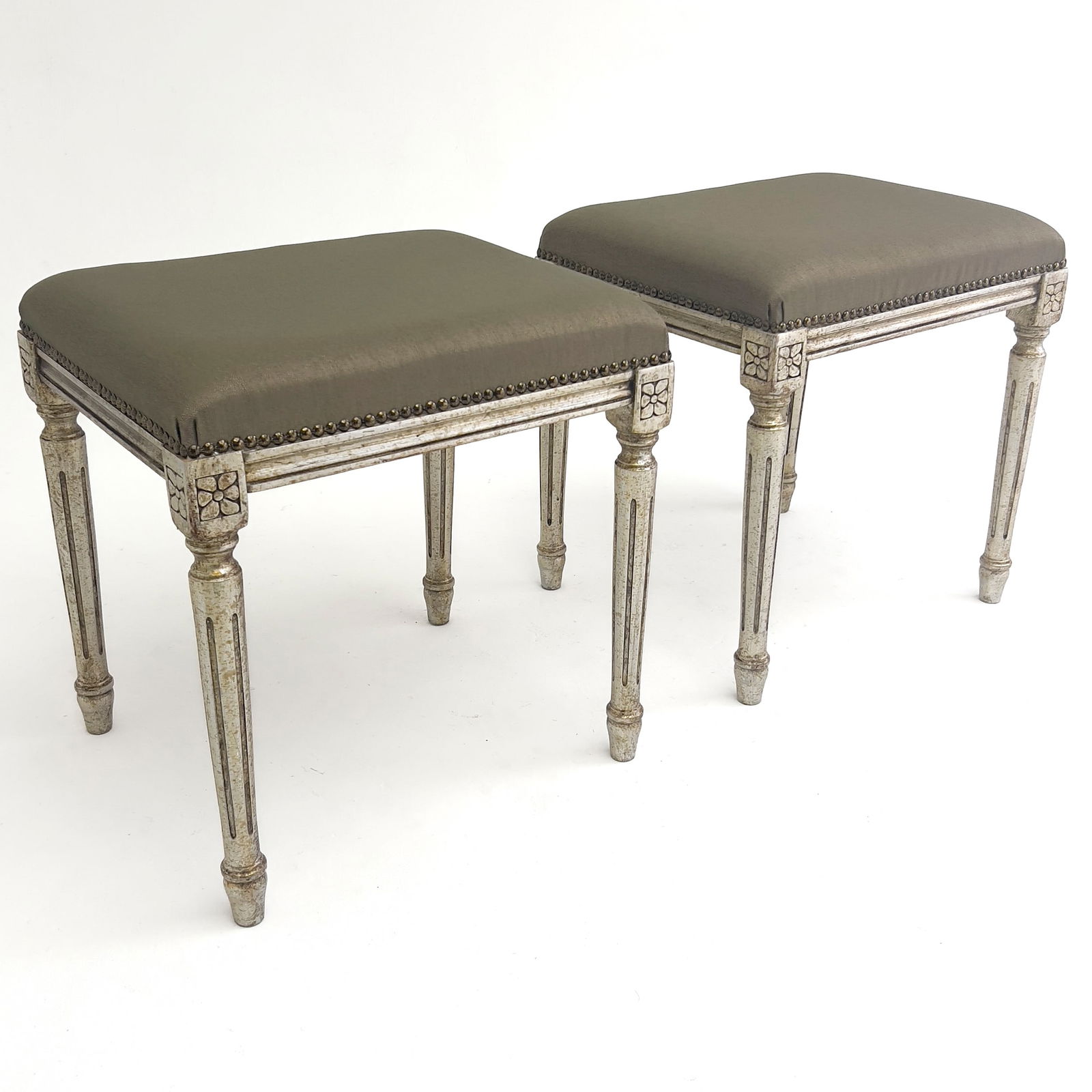 A Pair of Neoclassical Style Silver Gilt Stools (1 of 3)