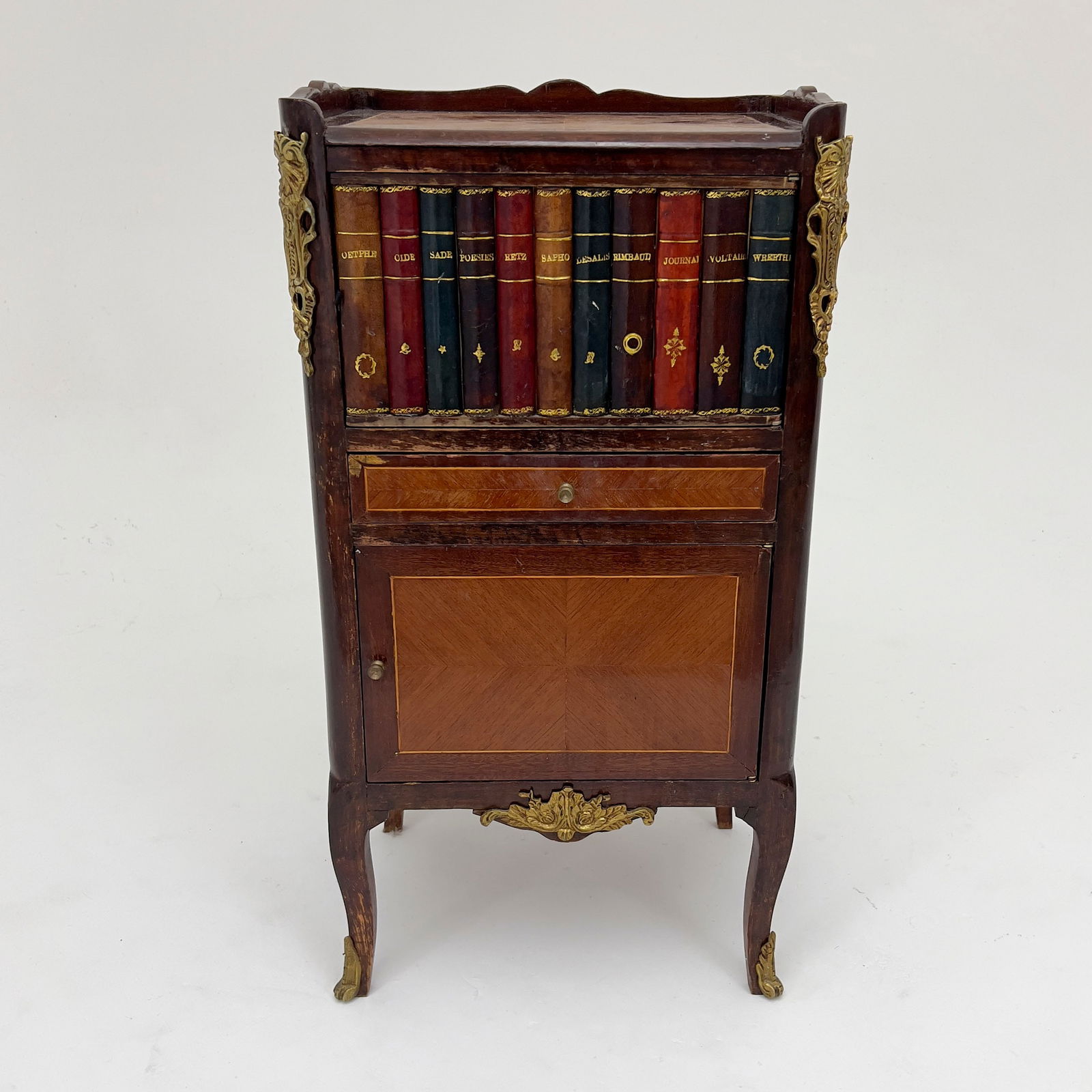 Louis XV Style Small Side Table with ,Faux Book panel (1 of 6)