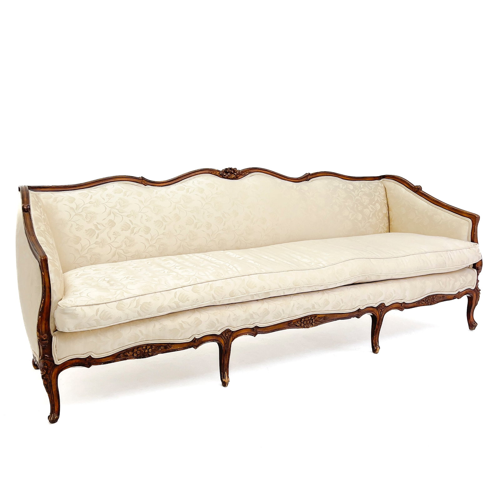 Louis XV Style Upholstered Walnut Sofa (1 of 5)