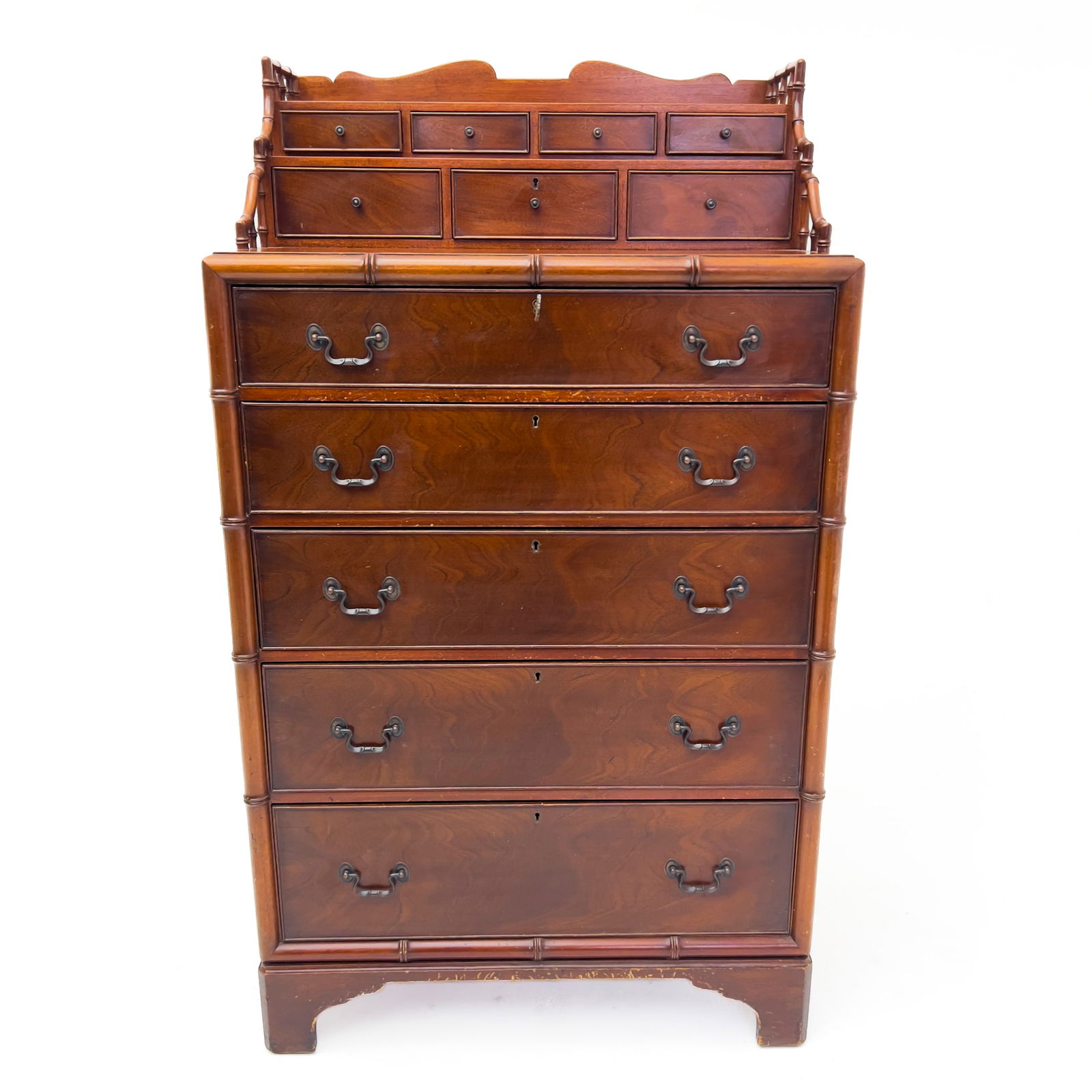 Georgian Style Faux Bamboo Tall Chest (1 of 4)