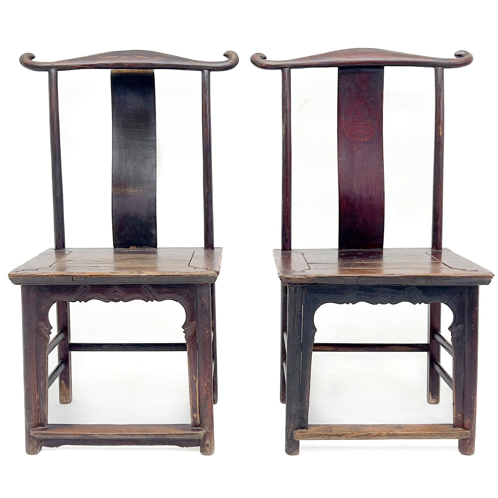 A Pair of Chinese Yoke Back Official's Hat Chairs (1 of 5)
