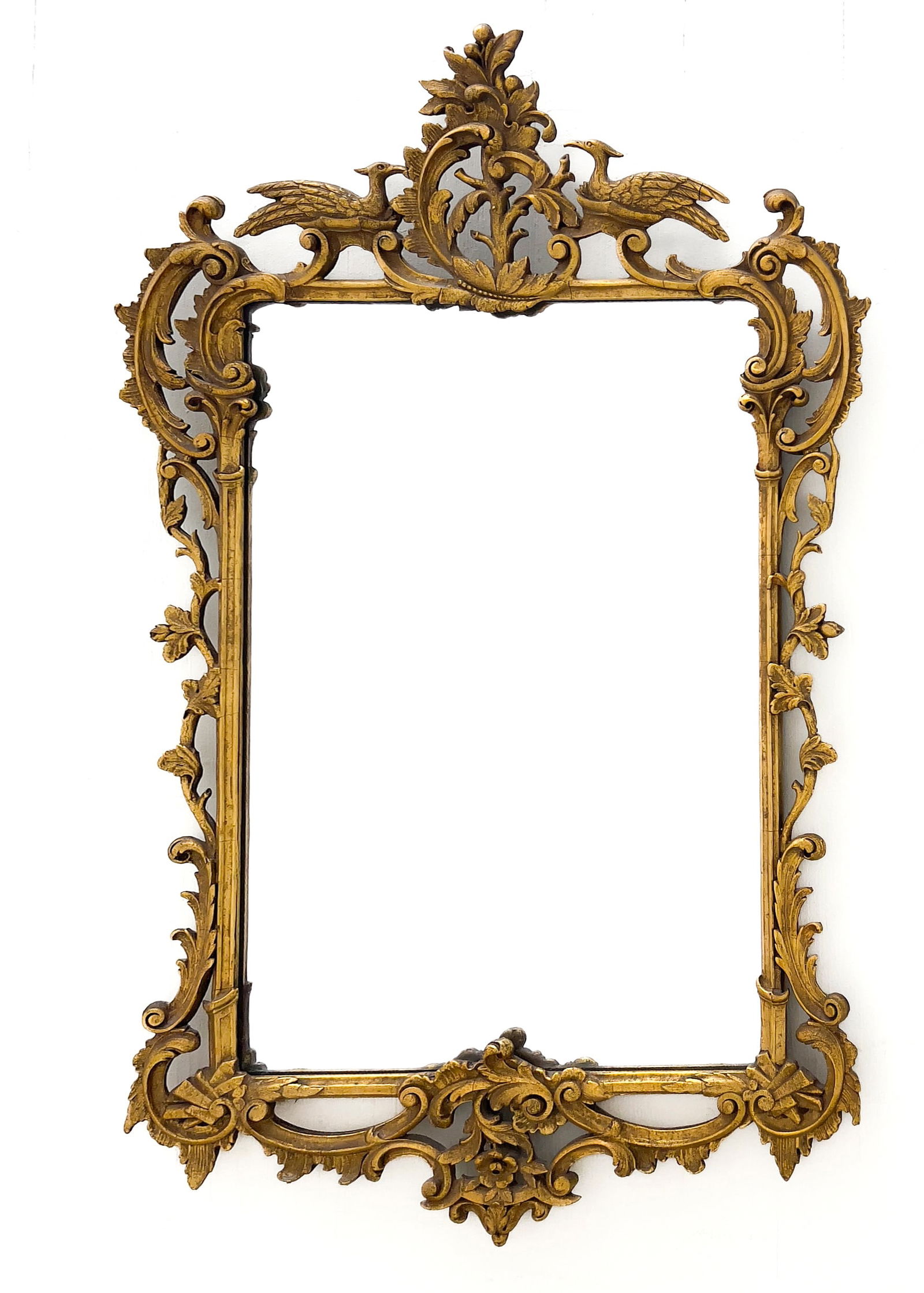 Rococo Style Gilt Wood Mirror with Love Birds (1 of 3)
