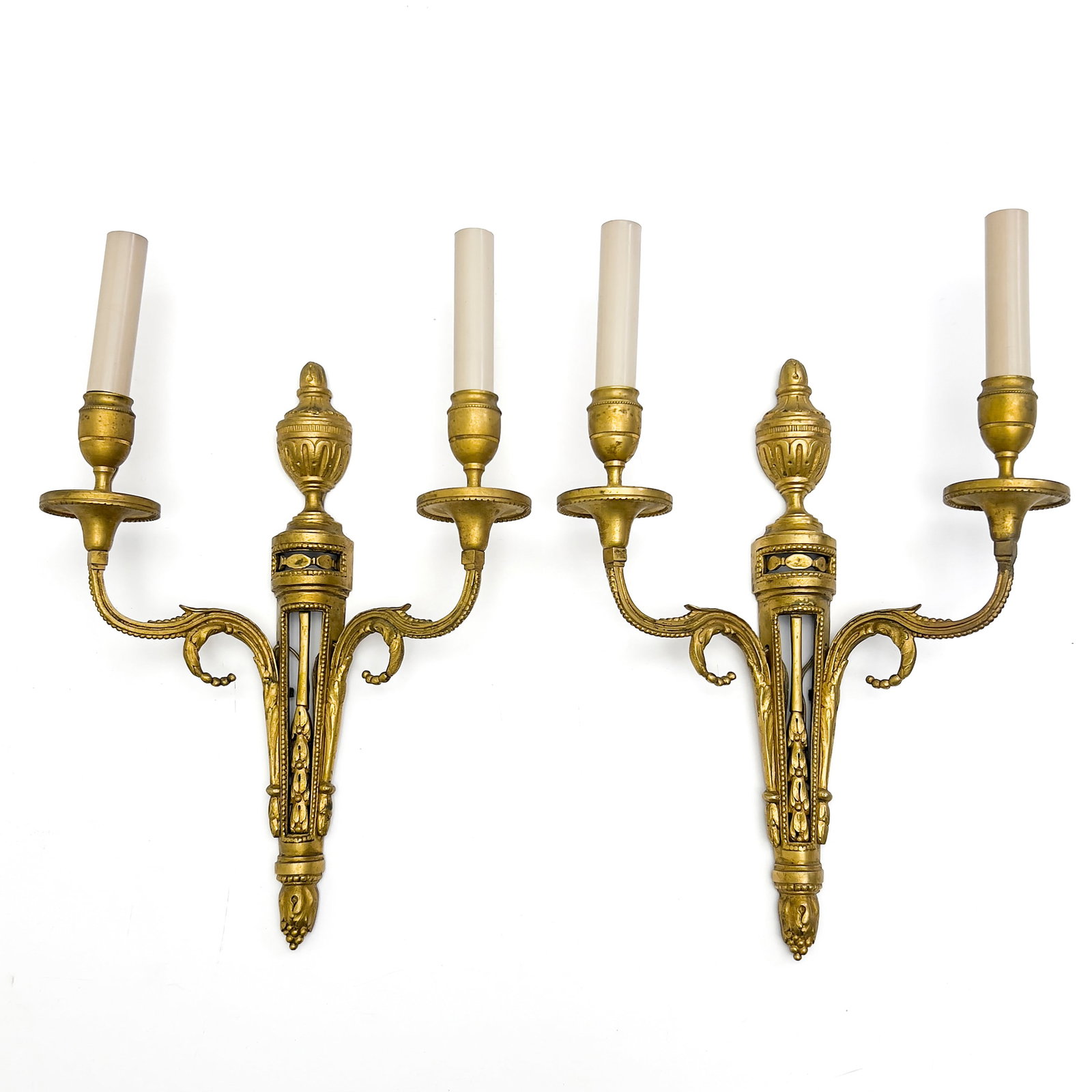 Pair of Gilt Bronze Neoclassical Style Sconces (1 of 3)