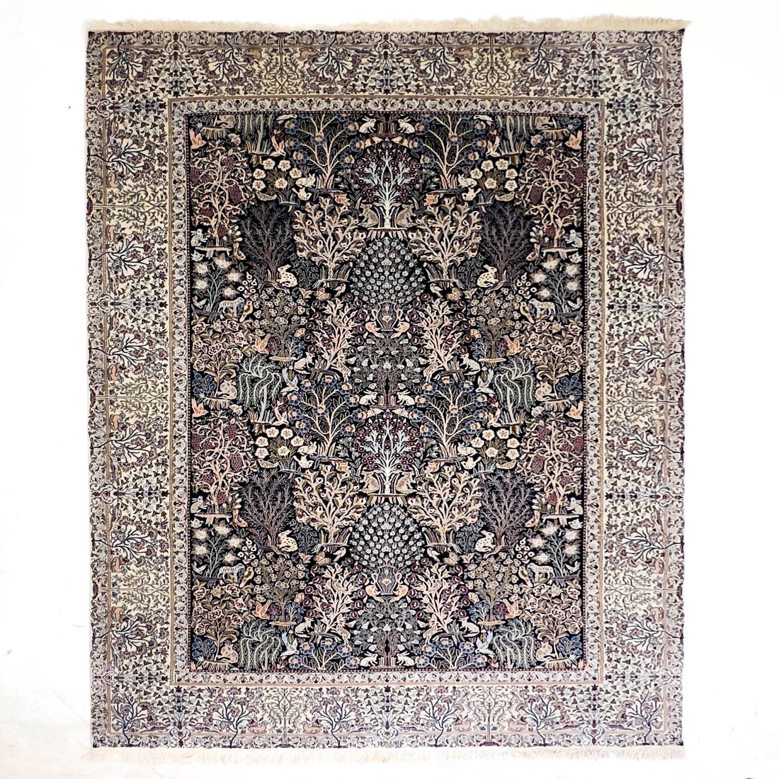 Persian Habibian Nain Signed Tree of Life Rug: Lot 178 Persian Habibian Nain Signed Tree of Life Rug A room sized vintage Persian carpet signed Al-Habibian Nain, navy blue ground and ivory border, featuring intricate floral and tree of life motif