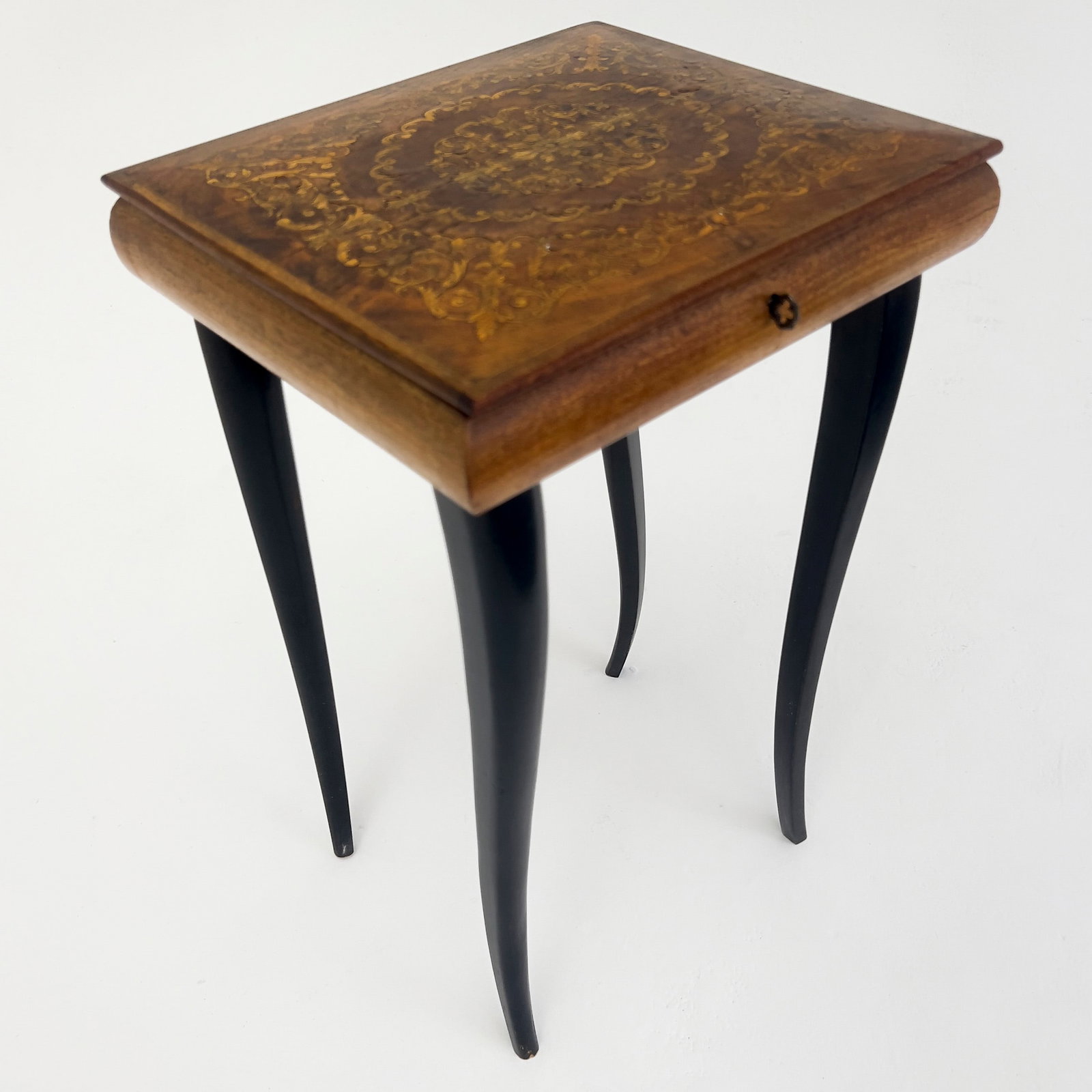Italian Marquetry Music Box Side Table (1 of 4)