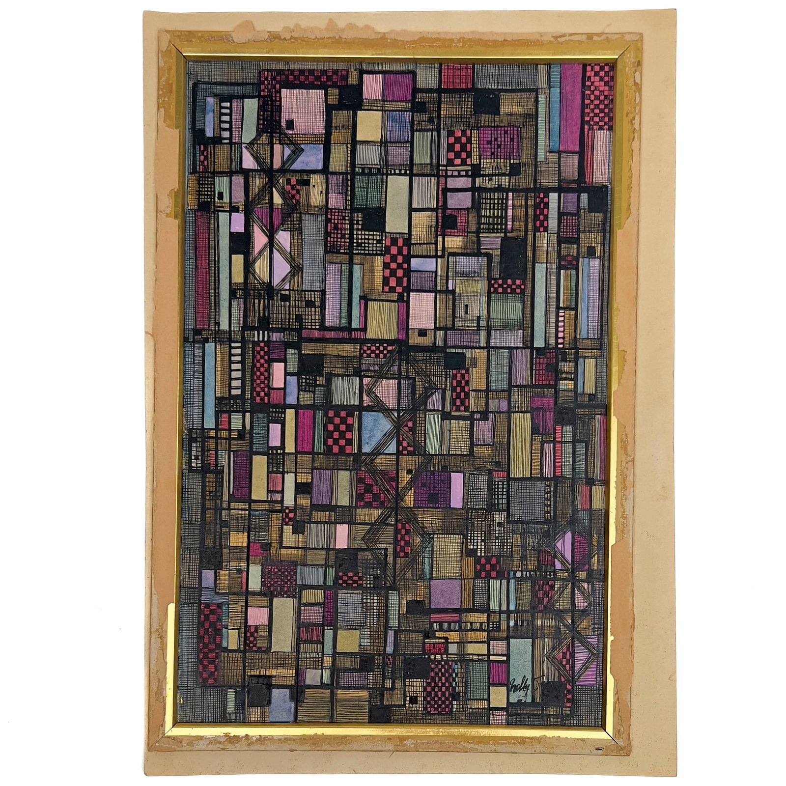 Unknown Artist - Ritmos Cromaticos: Lot 52 Unknown Artist Ritmos Cromaticos Ink and watercolor on paper signed indistinctly lower right sheet: 19 3/4 x 13 3/4 inches Provenance: From a Central Park West Estate