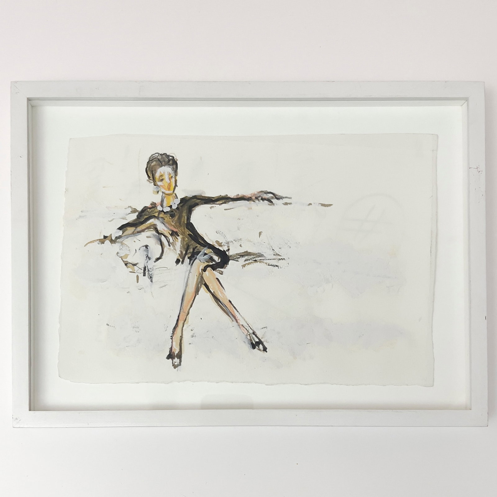 Joe Eula - Babe Paley at Rue Spontini in Brown: Lot 95 Joe Eula American (1925-2004) Babe Paley at Rue Spontini in Brown (1962) graphite, ink and watercolor on paper 7 1/2 x 11 1/4 inches wood frame and acrylic glazing, dimensions: 10 1/8 x 14 x 1