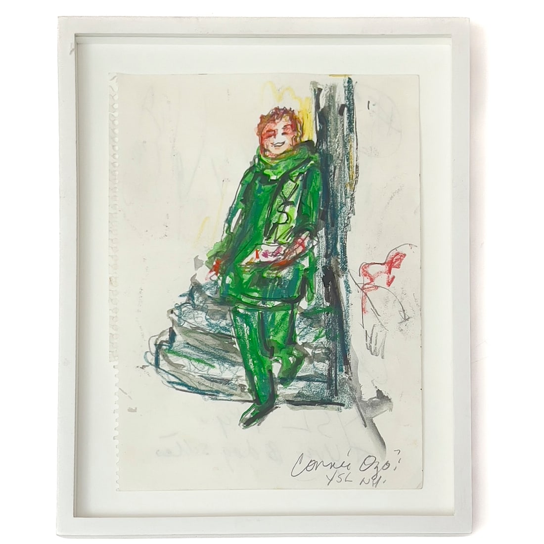 Joe Eula - Connie Uzzo, head of YSL New York: Lot 97 Joe Eula American (1925-2004) Connie Uzzo, head of YSL New York graphite, ink, and watercolor on paper 11 3/4 x 8 3/4 inches wood frame and acrylic glazing, dimensions: 14 3/4 x 11 3/4 x 1 1/4