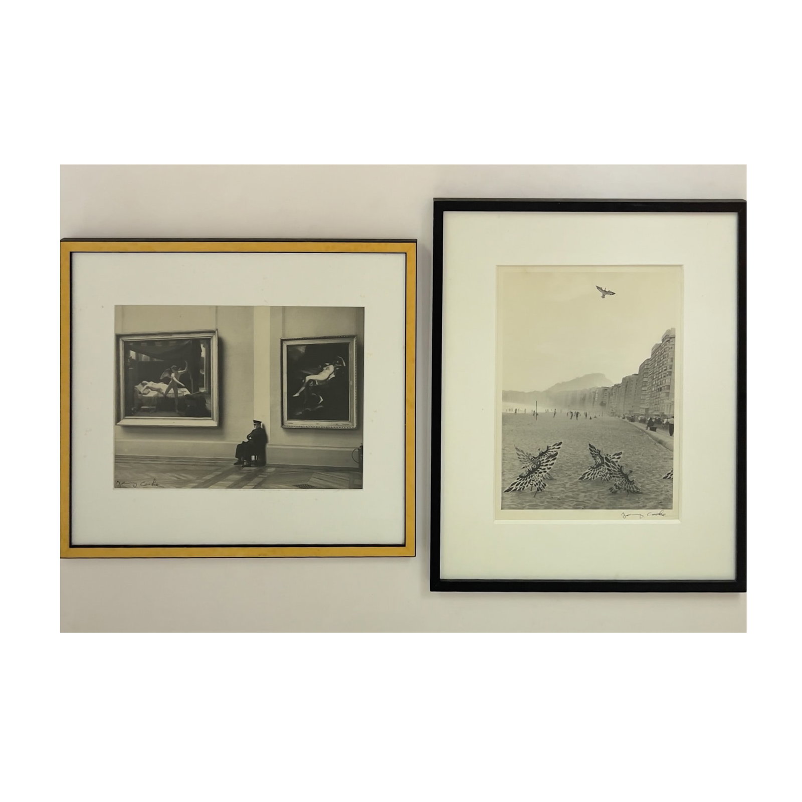Jerry Cooke - Two Photographs: Lot 120 Jerry Cooke American (1921-2005) Two Photographs silver gelatin print signed lower left and lower right sight (larger): 12 3/4 x 9 1/2 inches each in wood frame with glazing, dimensions (large