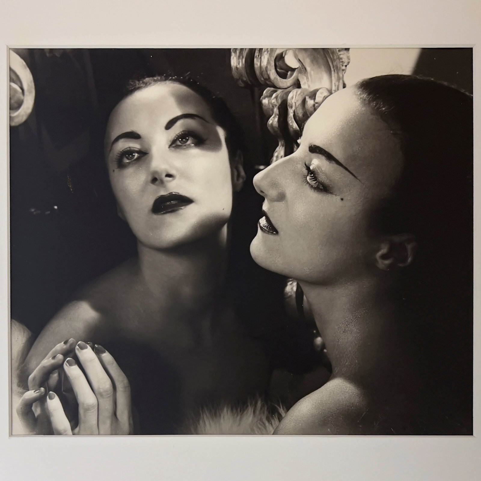 Angus McBean - Marika Rivera: Lot 122 Angus McBean British (1904-1990) Marika Rivera (c.1940) gelatin silver print signed verso 9 1/2 x 11 3/8 inches unframed, mat dimensions: 20 x 16 inches Provenance: The Eugene and Dorothy Prak