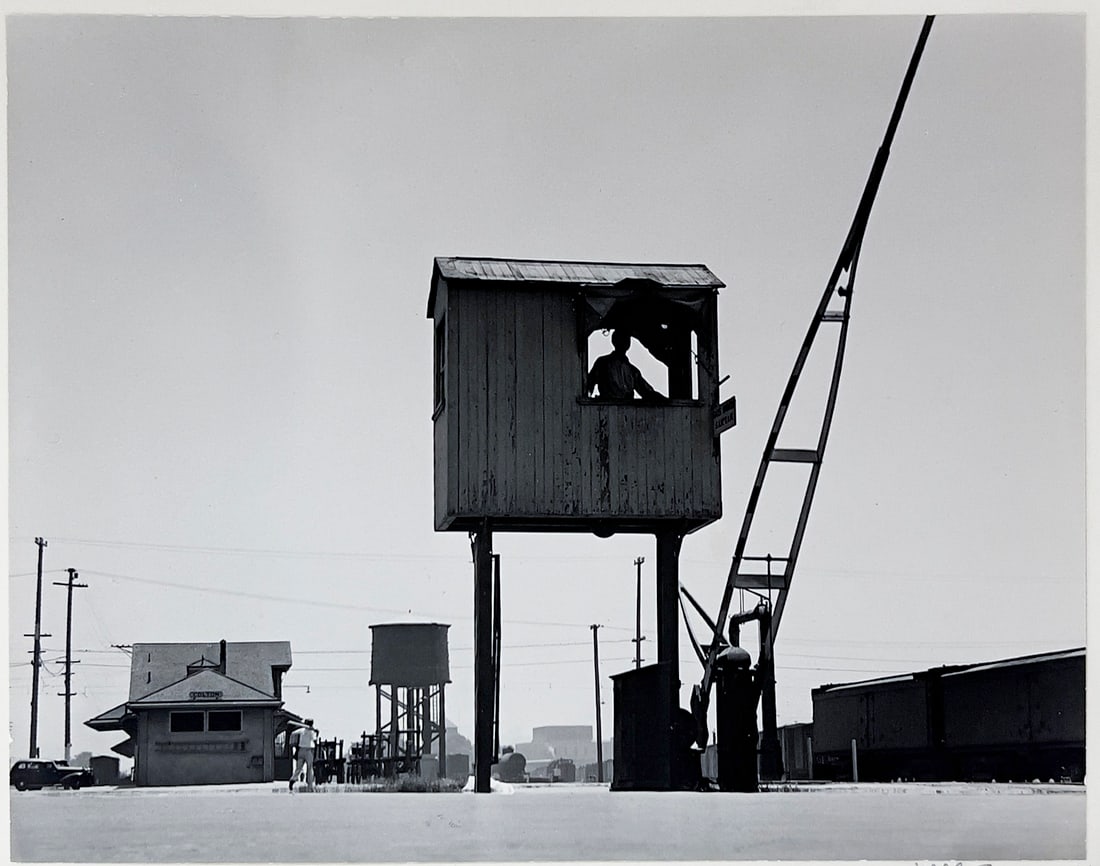Will Connell - Train Yard Composition: Lot 149 Will Connell American (1898-1961) Train Yard Composition (c. 1930) gelatin silver print signed lower right, on mount 7 1/2 x 9 5/8 inches unframed Provenance: The Eugene and Dorothy