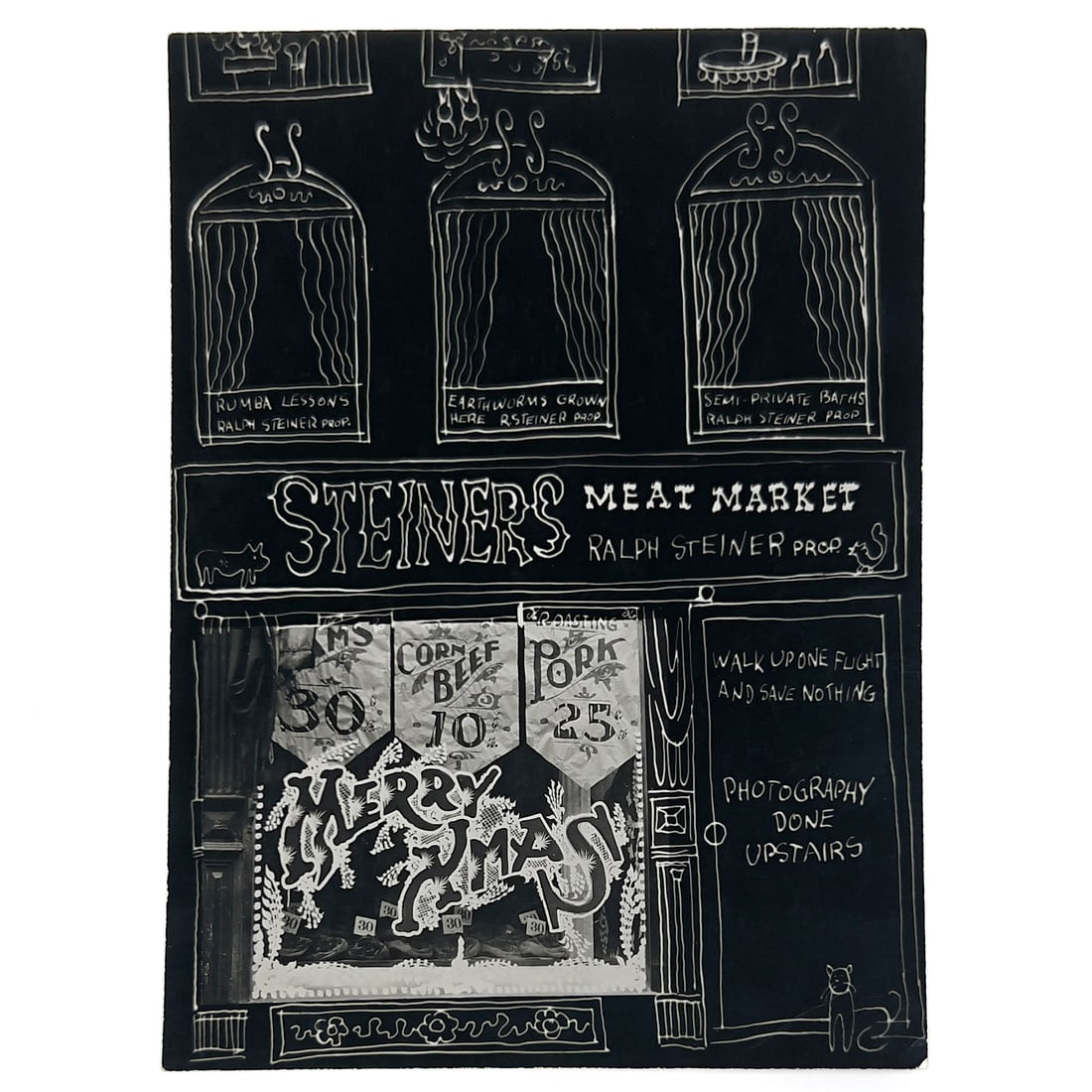 Ralph Steiner - Christmas Card: Lot 164 Ralph Steiner American (1899-1986) Christmas Card (c. 1930) gelatin silver print signed verso 6 3/4 x 5 inches unframed Provenance: The Eugene and Dorothy Prakapas Estate