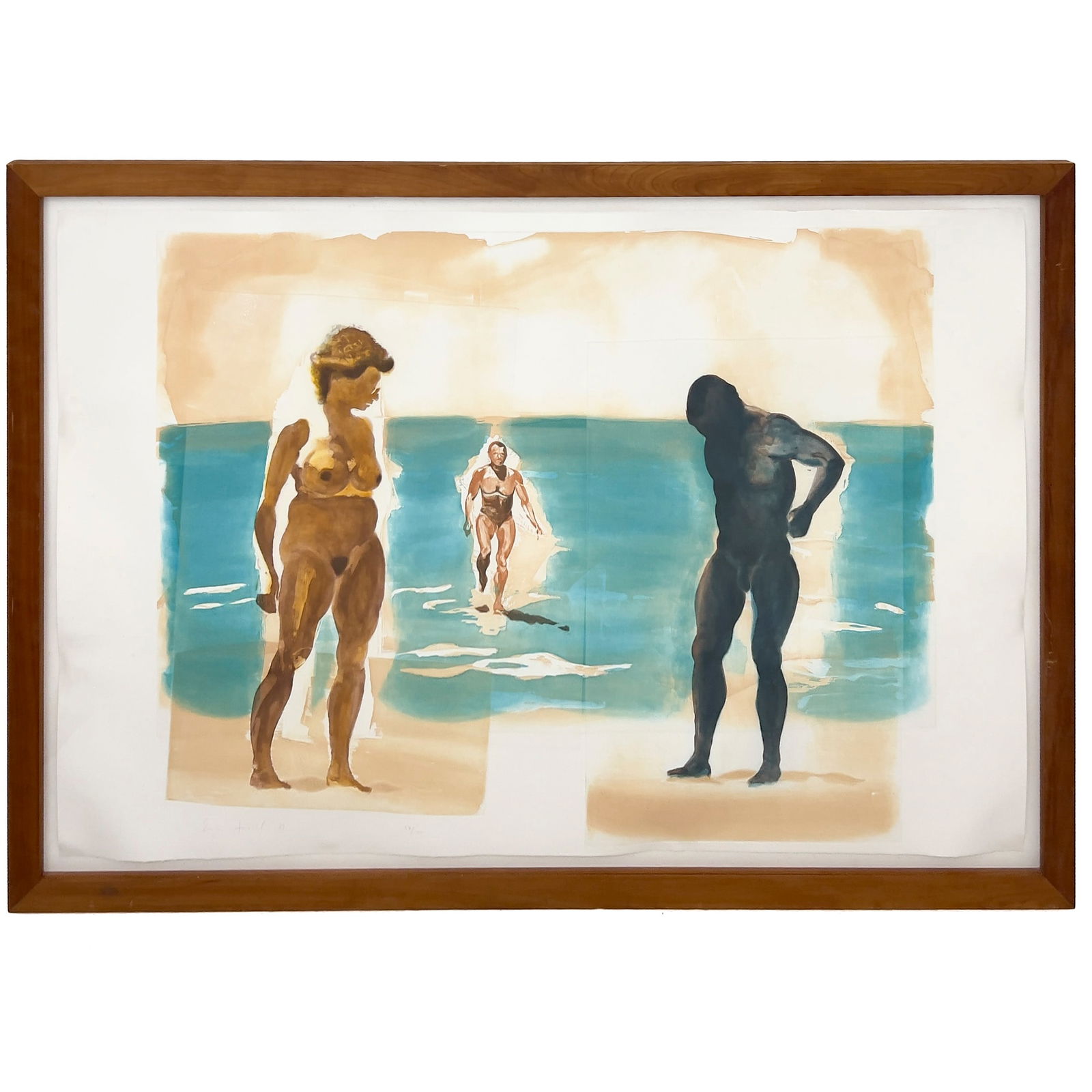 Eric Fischl - Beach: Lot 188 Eric Fischl American (b. 1948) Beach (1989) etching and aquatint A large hand colored etching with multiple plate marks, numbered 52/100 signed, dated, and numbered lower left sheet: 34 3/4 x