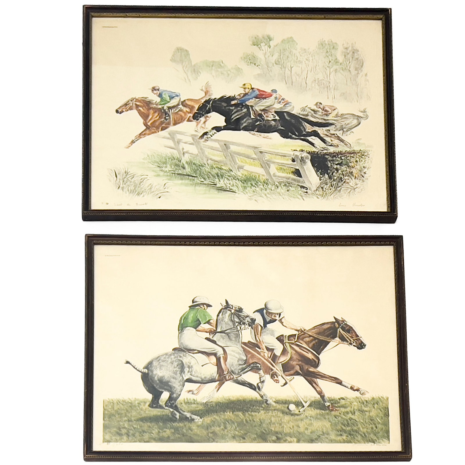 Louis Claude - Two Polo Prints: Lot 243 Louis Claude French/American (1879-1963) Two Polo Prints etching Titled ”Saint du Brook” and ”Polo” each signed lower right sight (each): 18 1/4 x 23 3/8 inches each in