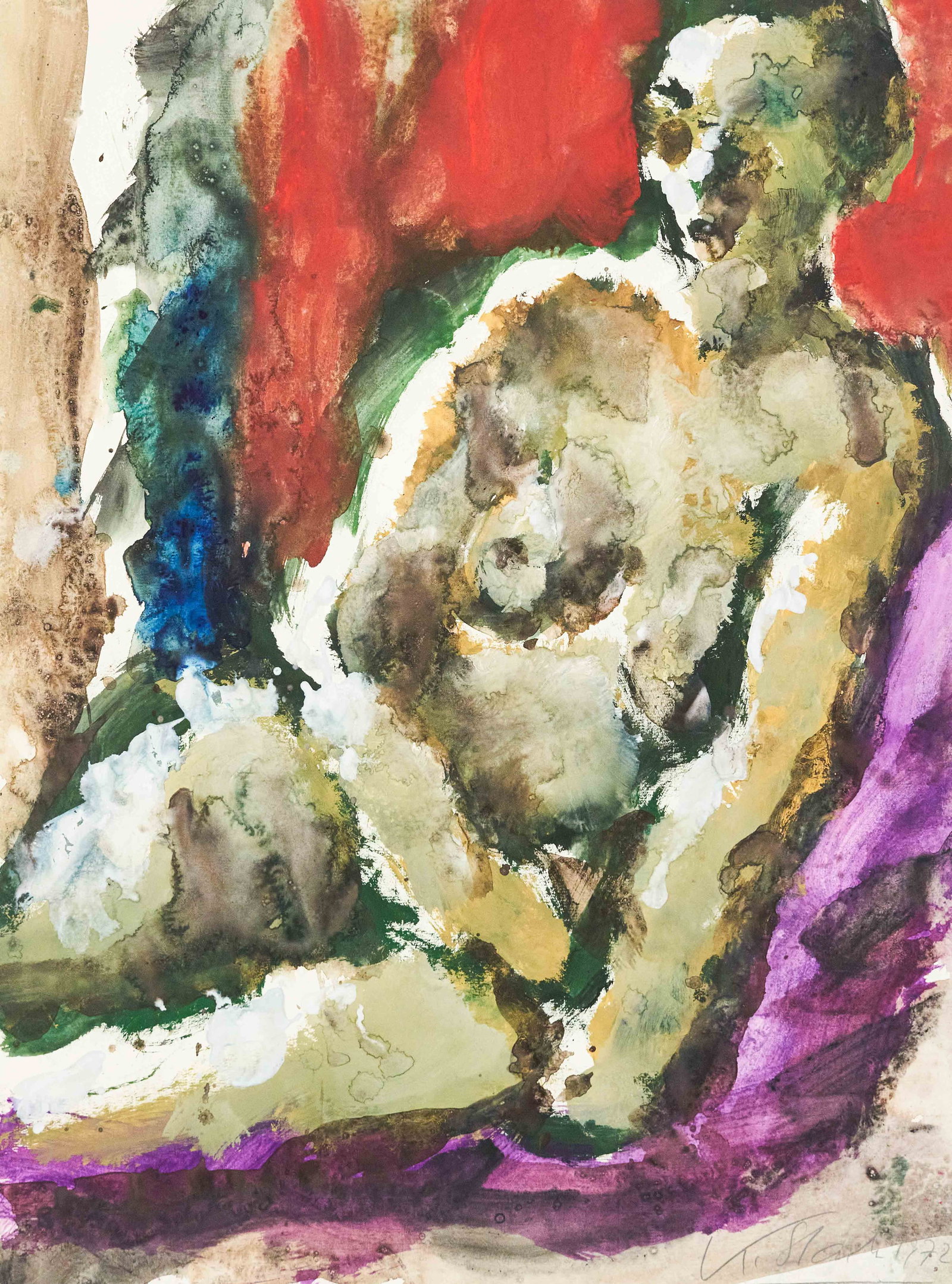 Karl Stark - Nude in Repose: Lot 295 Karl Stark Austrian (1921-2011) Nude in Repose (1972) gouache on laid paper signed lower right 25 3/8 x 18 1/2 inches unframed Provenance: From a Private New York Collection Acquired from Th