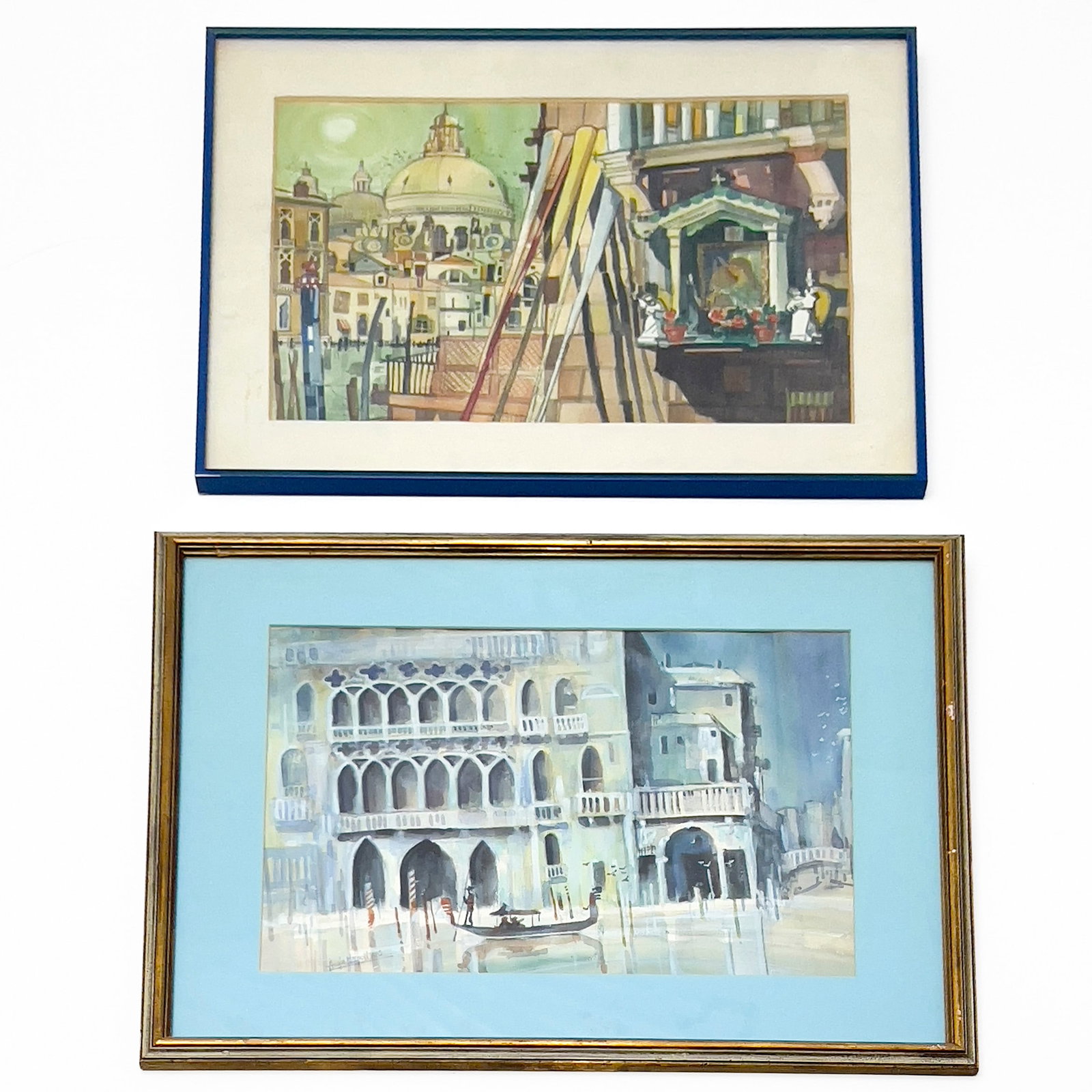 Augie Napoli - Venice Scenes, Group of 2: Lot 296 Augie Napoli American (1935-1994) Venice Scenes, Group of 2 watercolor each signed towards bottom edge sight (larger): 14 1/2 x 19 1/2 inches Both framed with glazing, dimensions (larger): 21
