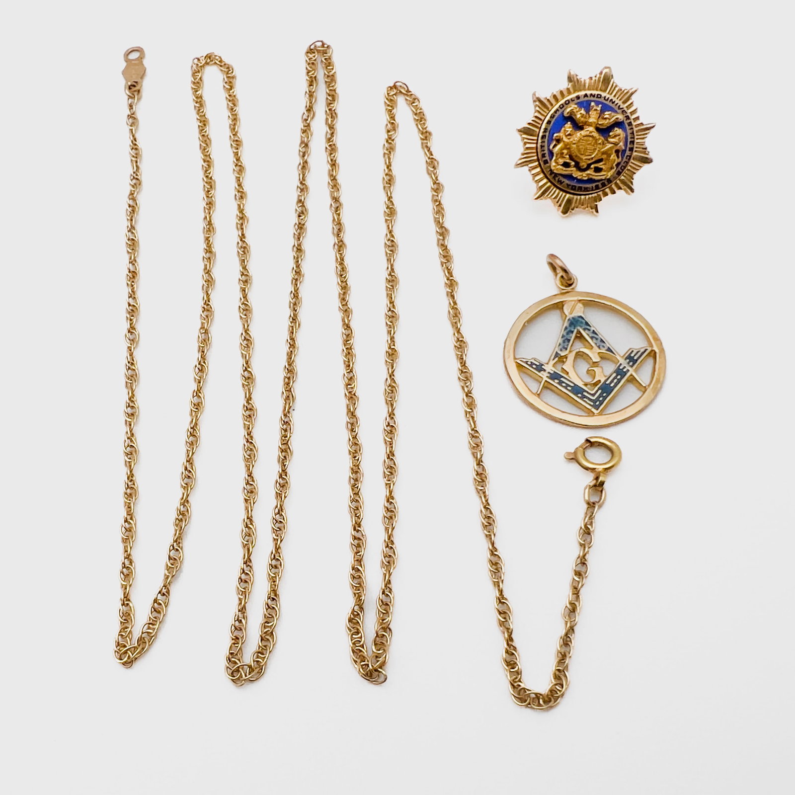 Gold Pendant, Pin, and Chain (1 of 2)