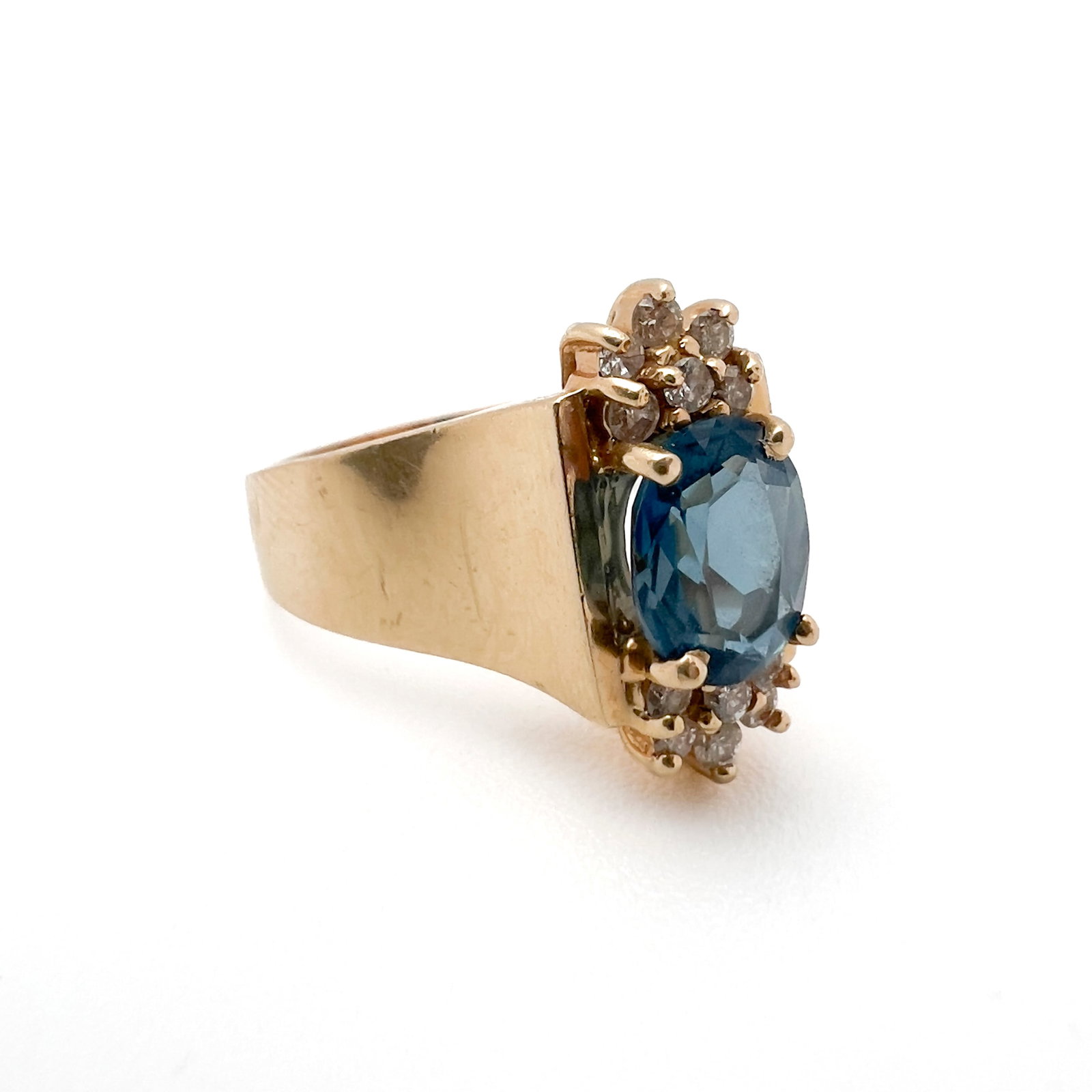 Gold Ring With Topaz And Diamonds (1 of 4)