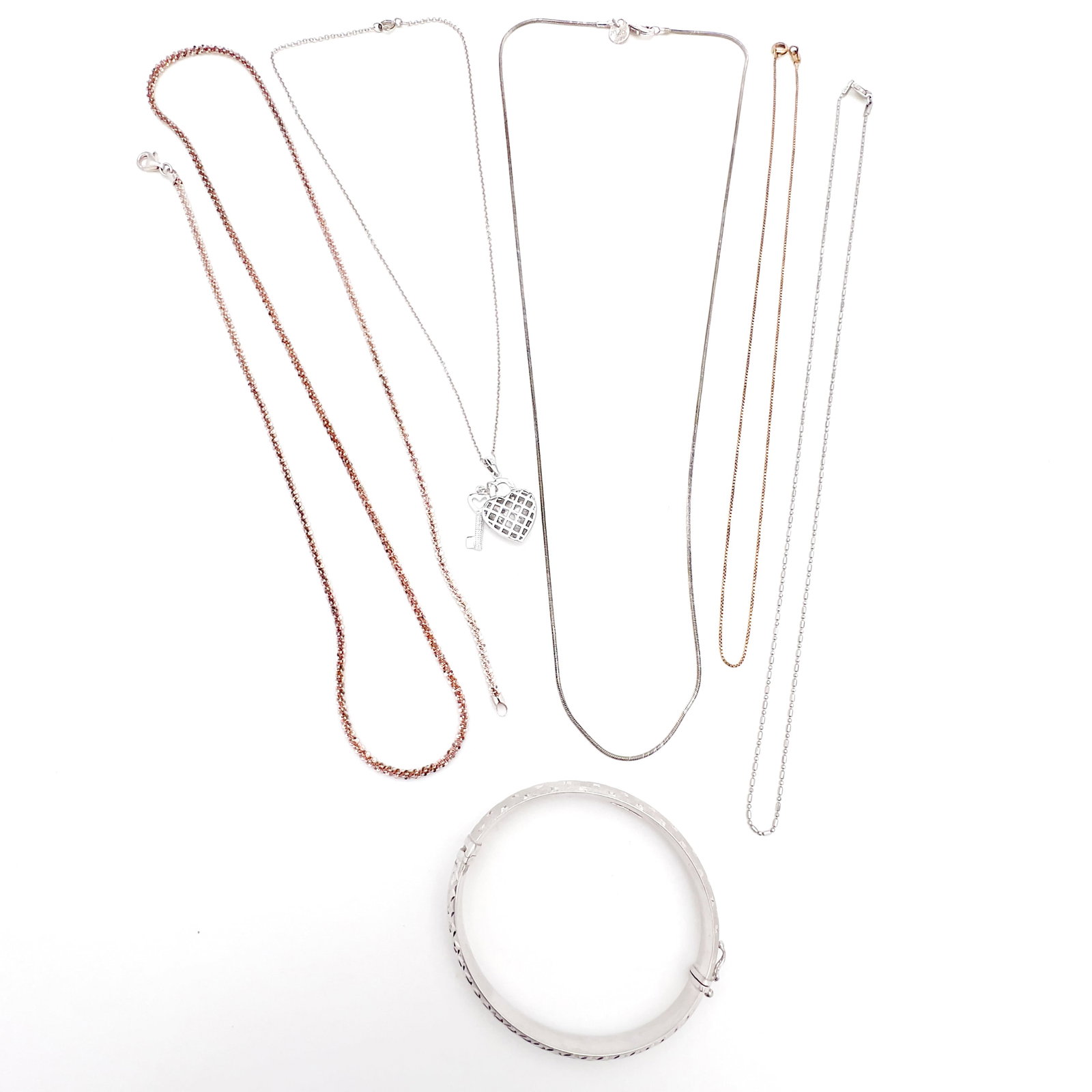 Silver Chains and Bracelet Group (1 of 3)