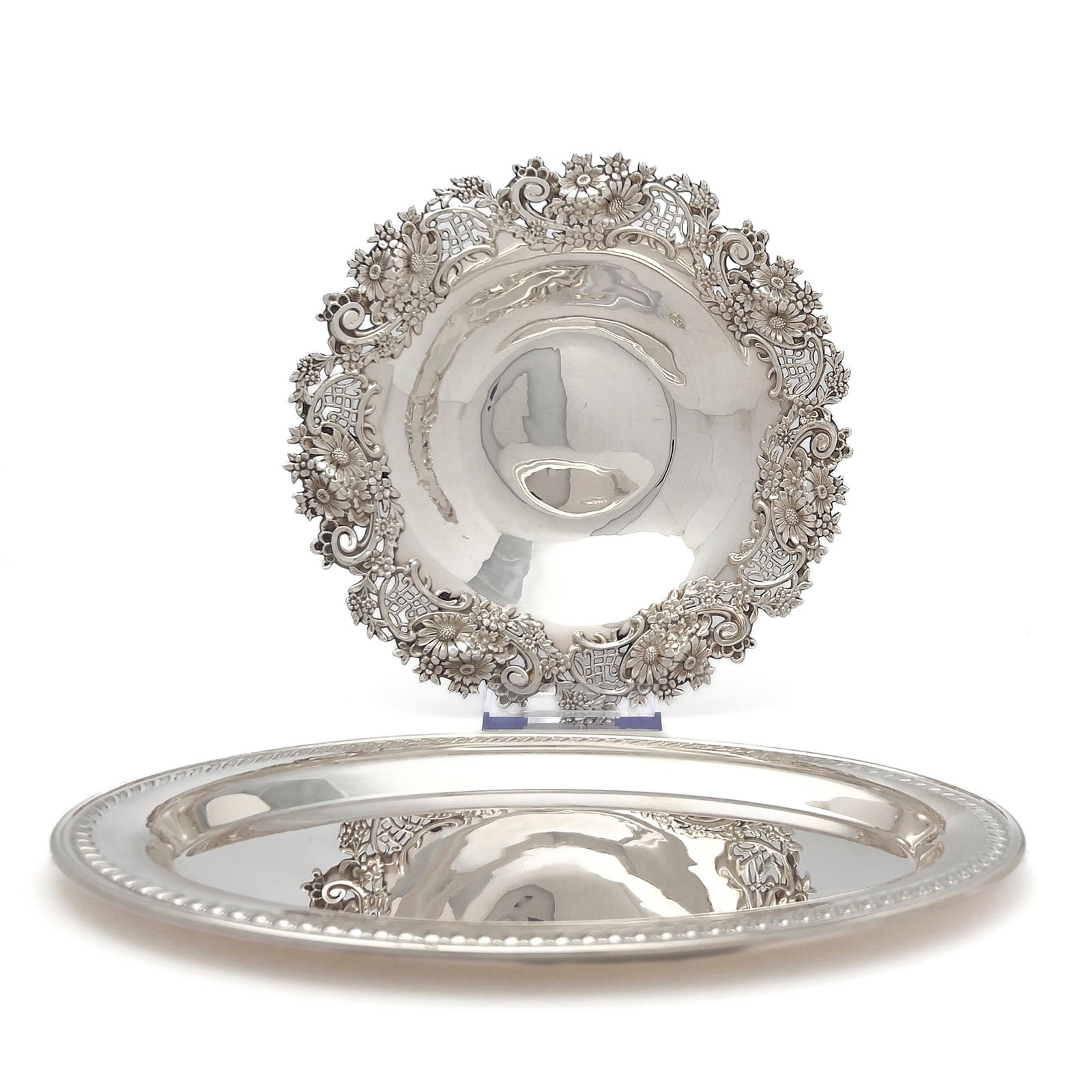 Silver Tray and Silver Bowl (1 of 4)