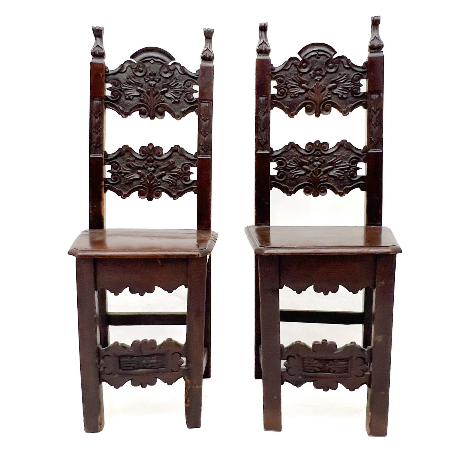 2 Spanish Baroque Style Chairs with Cheetah Print Cushions (1 of 4)