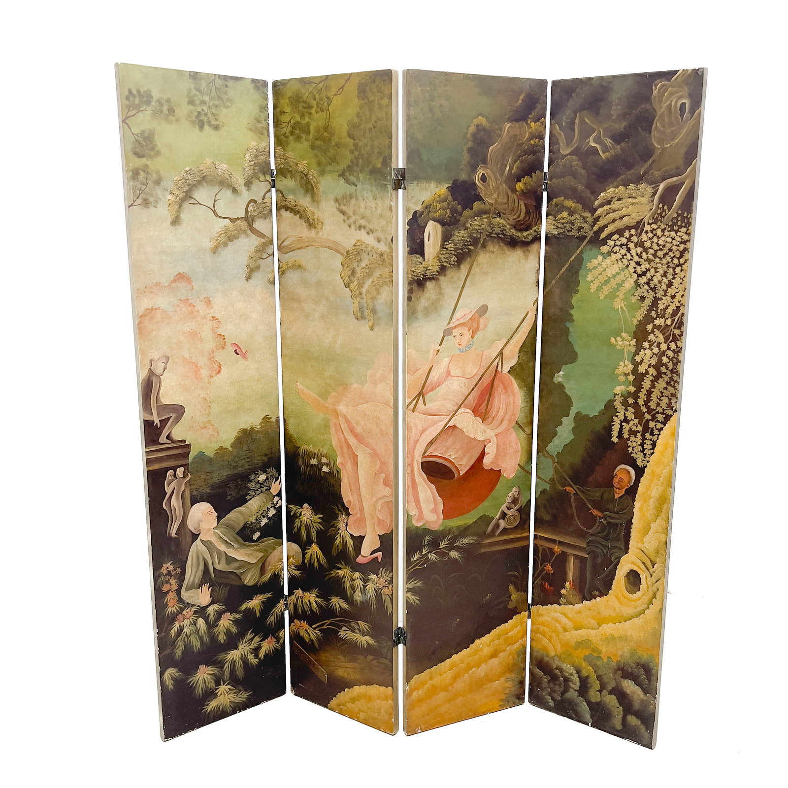 A Painted Room Divider After The Swing by Fragonard (1 of 4)