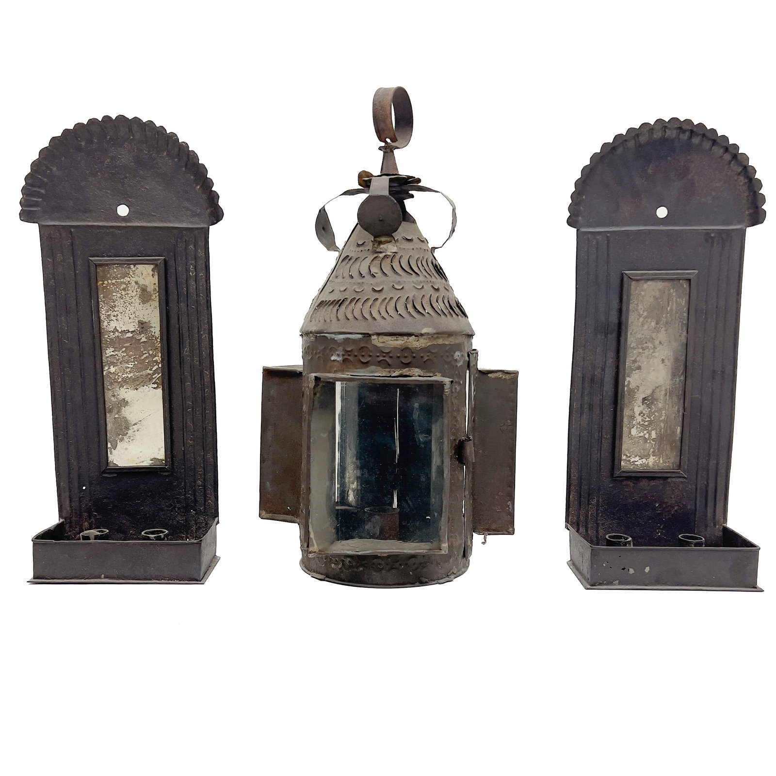 A Group of Three American Style Painted Iron Lighting Fixtures (1 of 3)