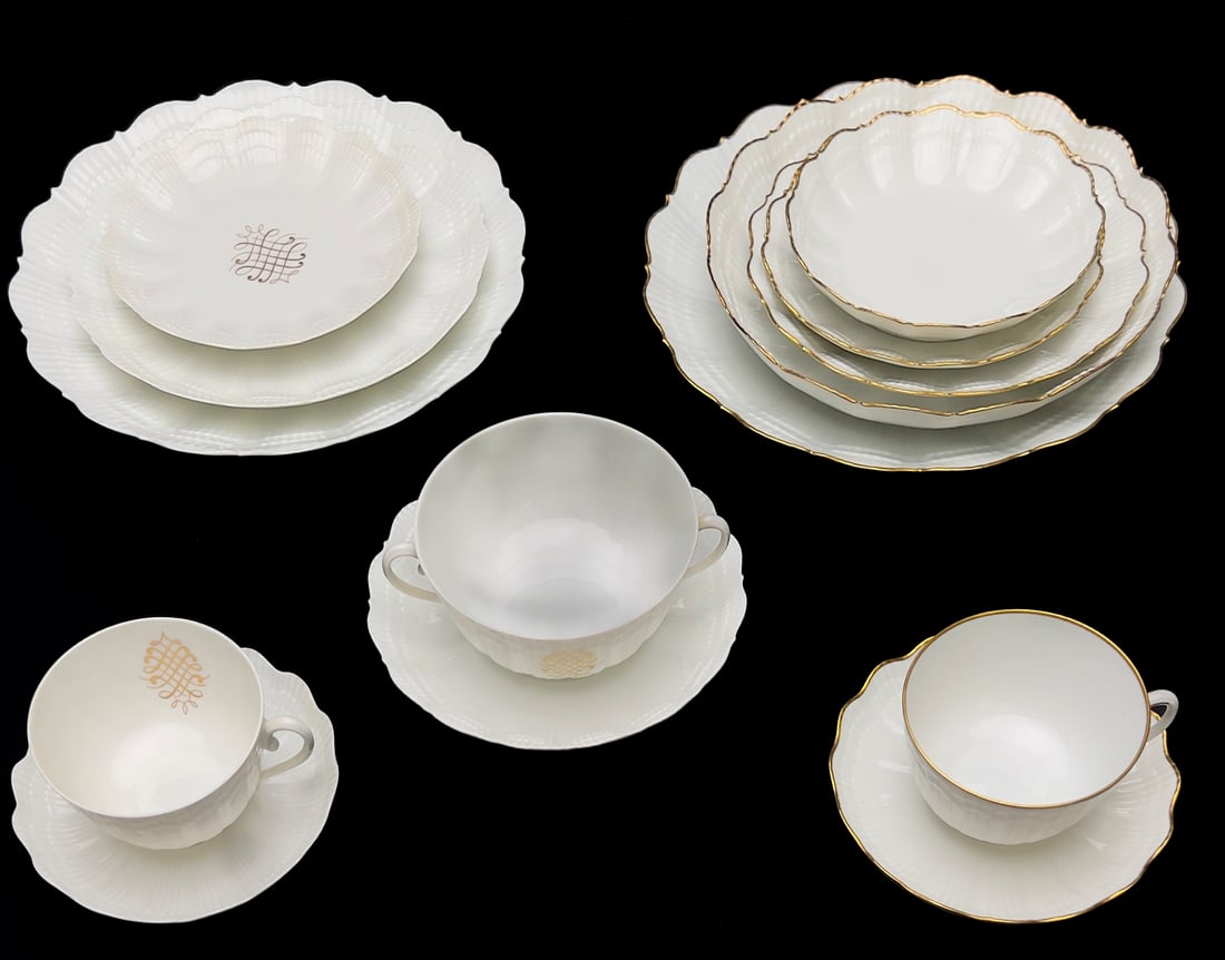A. Giraud & Brousseau - Limoges Porcelain Combined Corail Services, 108 Pieces (1 of 6)