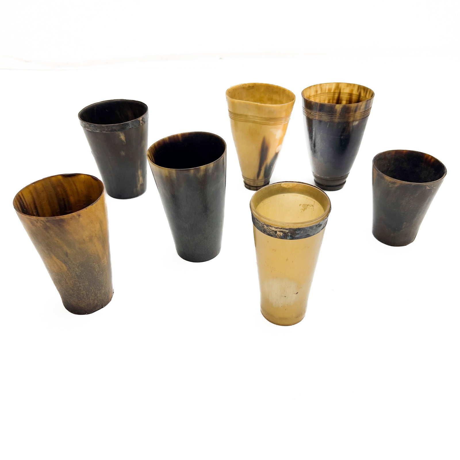 German Silver-Mounted Horn Beakers (1 of 3)