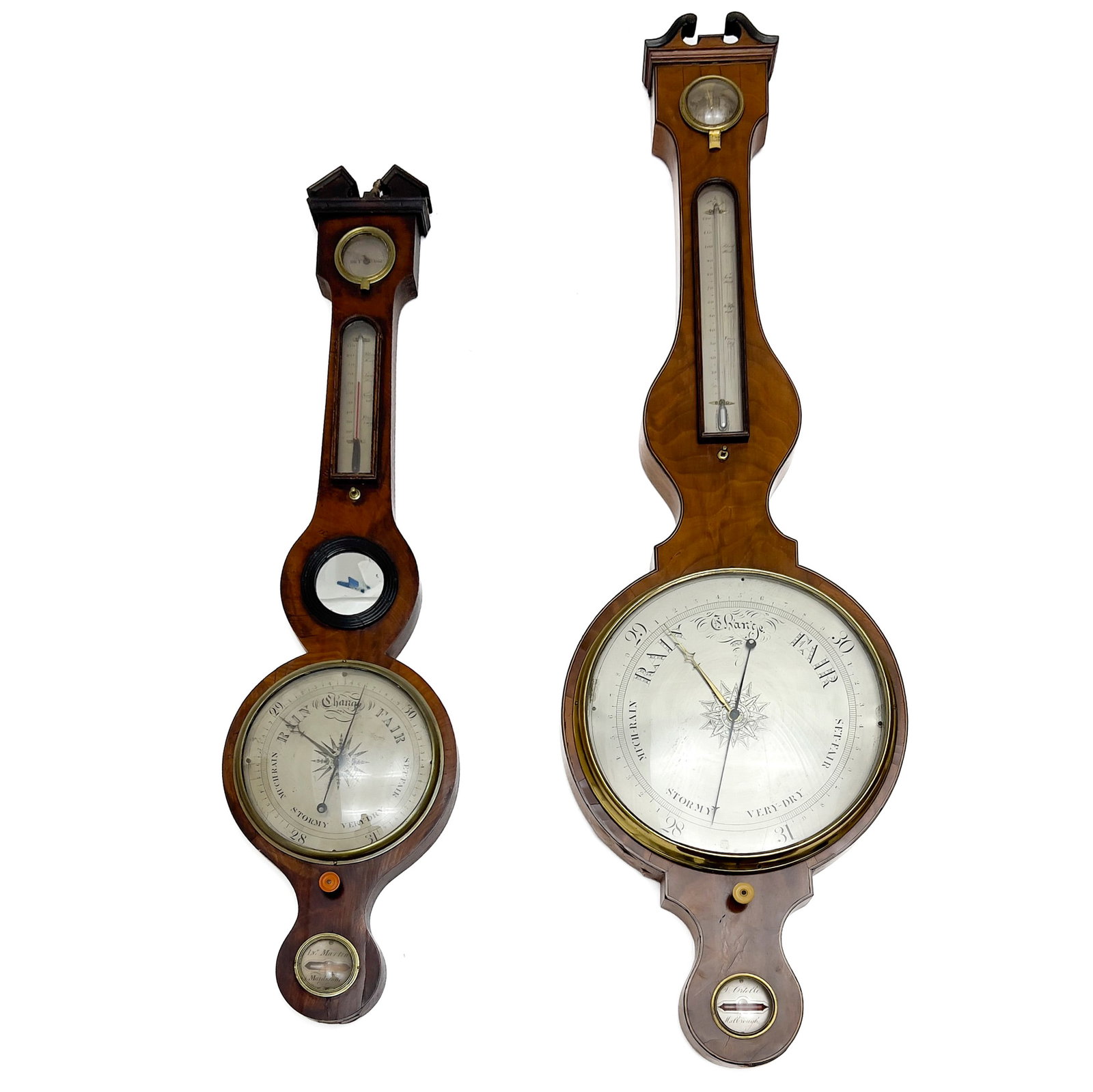 Two Victorian Mahogany Banjo Barometers (1 of 2)
