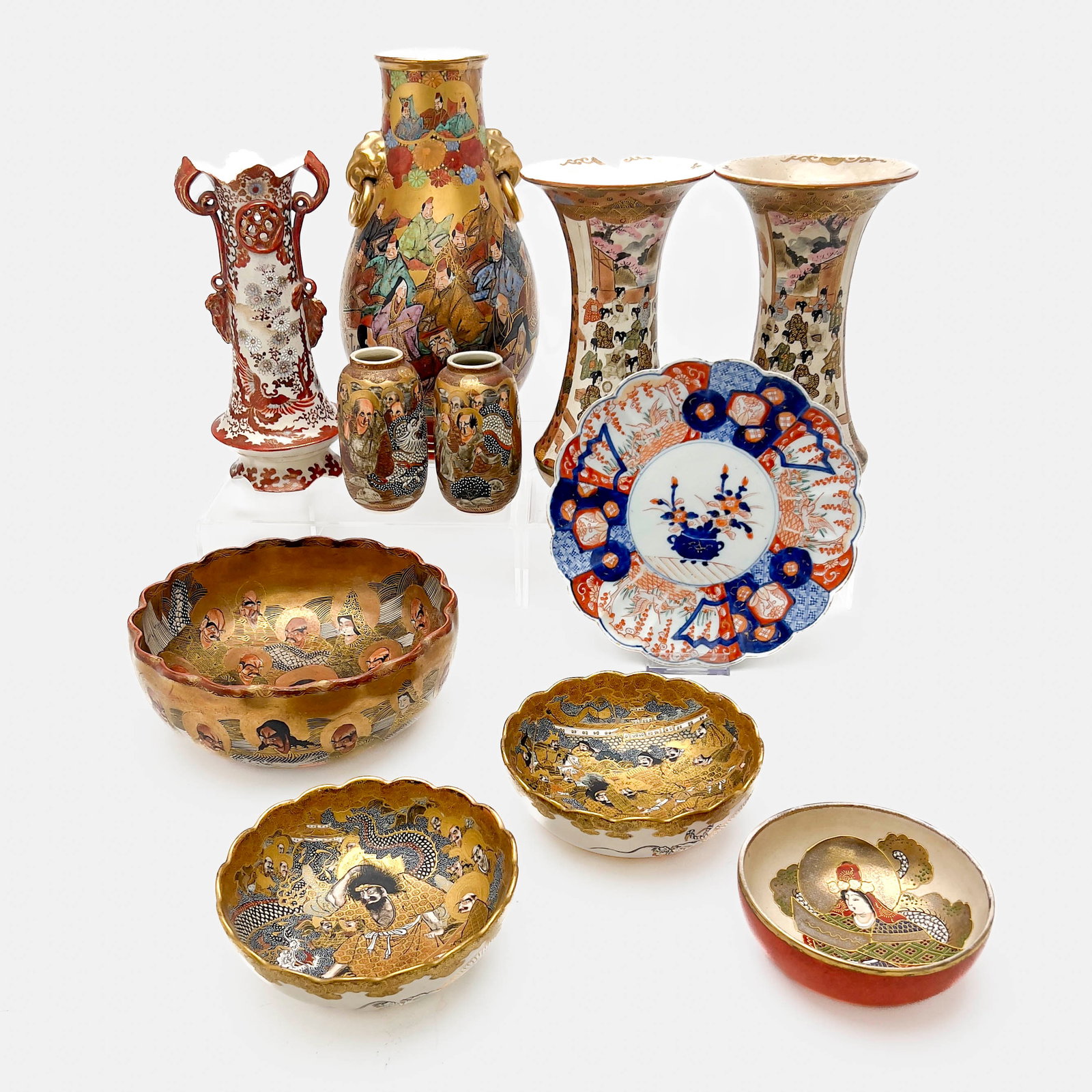 Japanese Satsuma Ceramics, Group of 11 (1 of 5)