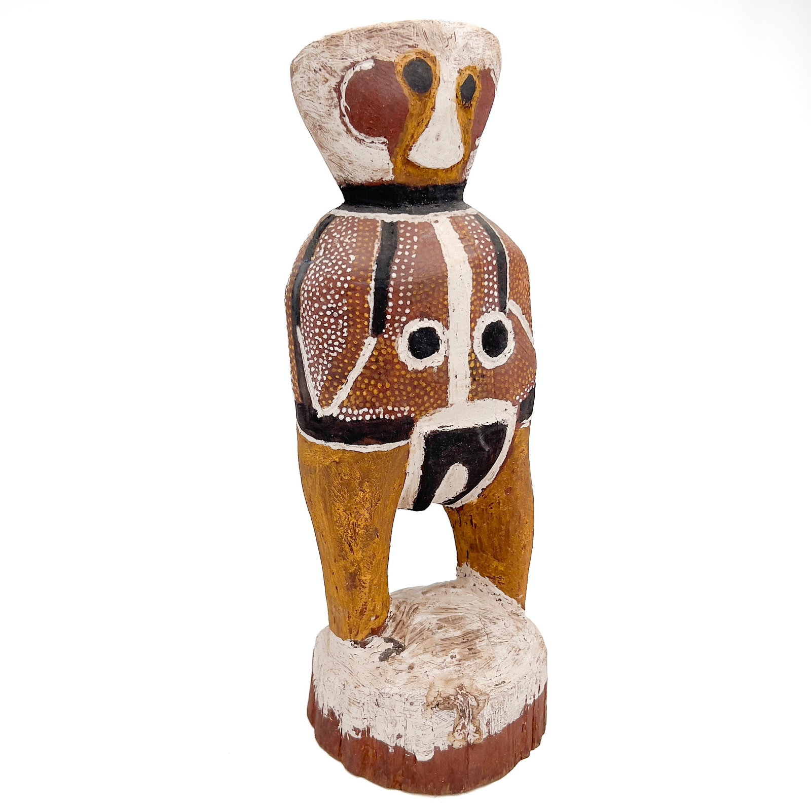 Tiwi Ancestral Figure: Lot 181 Tiwi Ancestral Figure Ironwood, natural earth pigments (ochres 17 1/2 x 6 1/4 x 6 inches Description: A Tiwi ancestral figure, possibly representing the ancestor Bima or the Tokampini (Spirit 
