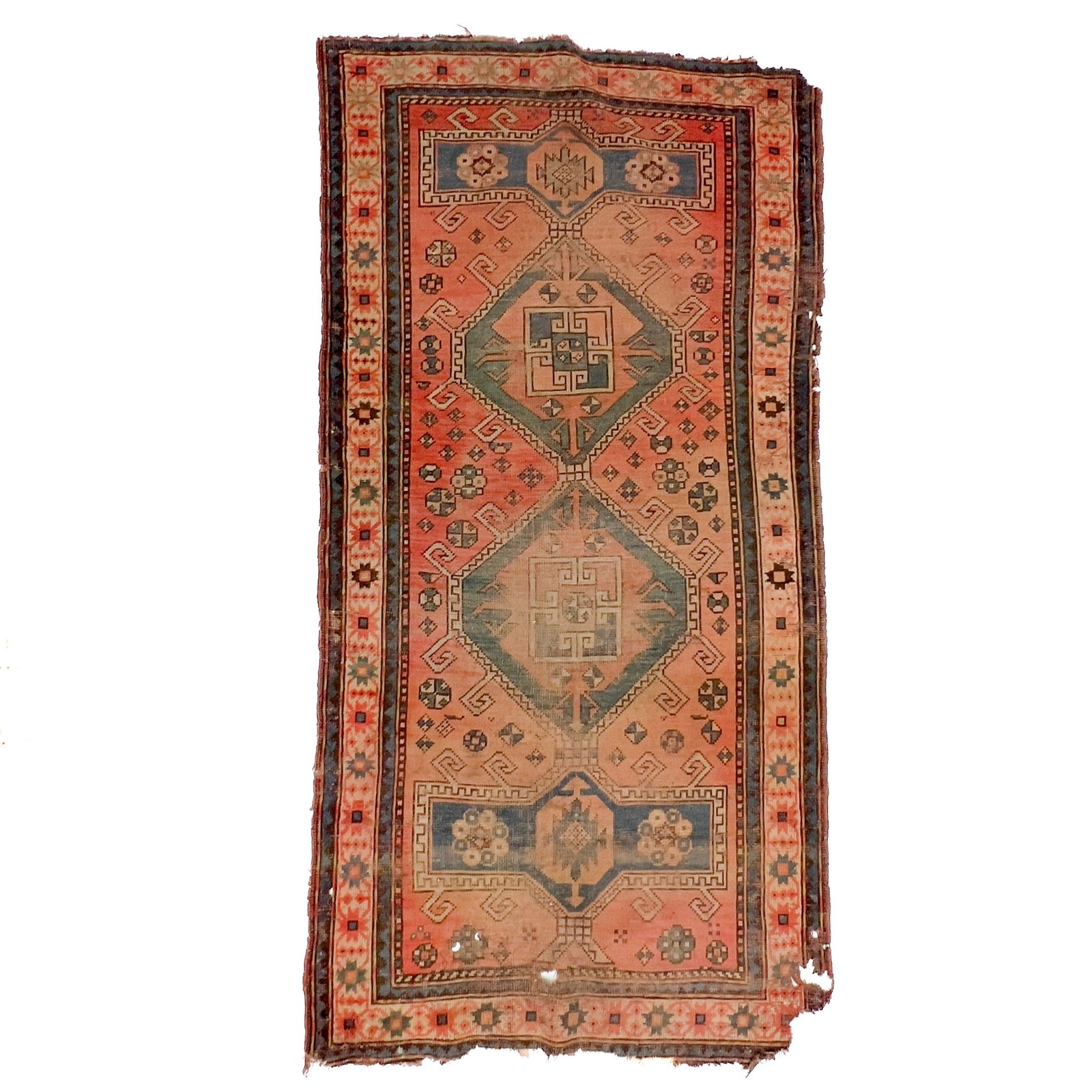 Antique Persian Heriz or Serapi Rug: Lot 188 Antique Persian Heriz or Serapi Rug (19th/20th Century) wool 6'10'' x 3' 5 1/2'' inches Description: An antique Persian Heriz or Serapi rug of rectangular form featuring a terracotta-red field
