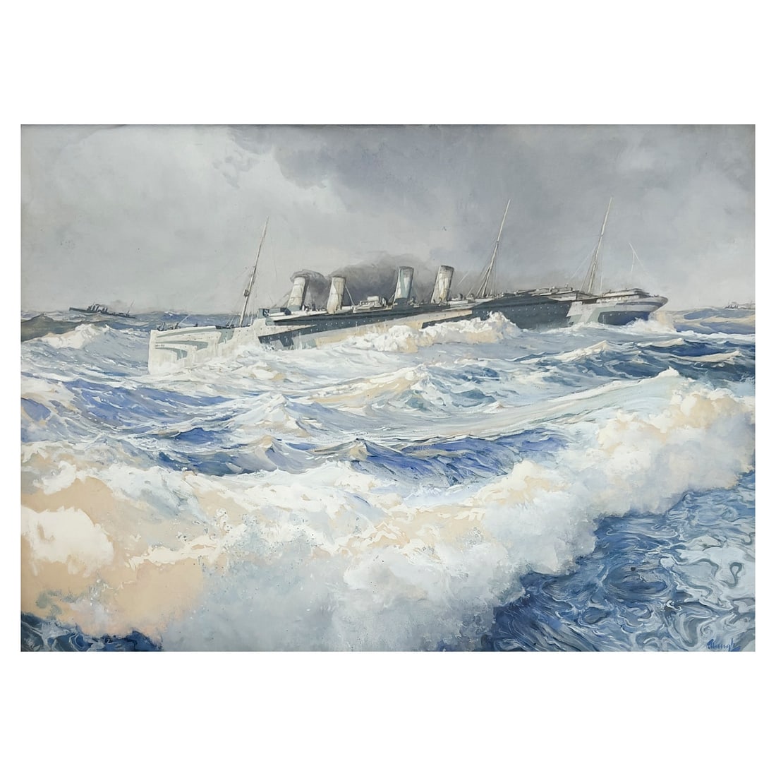 Unknown Artist - Dazzle Ship with Escorts (1 of 3)