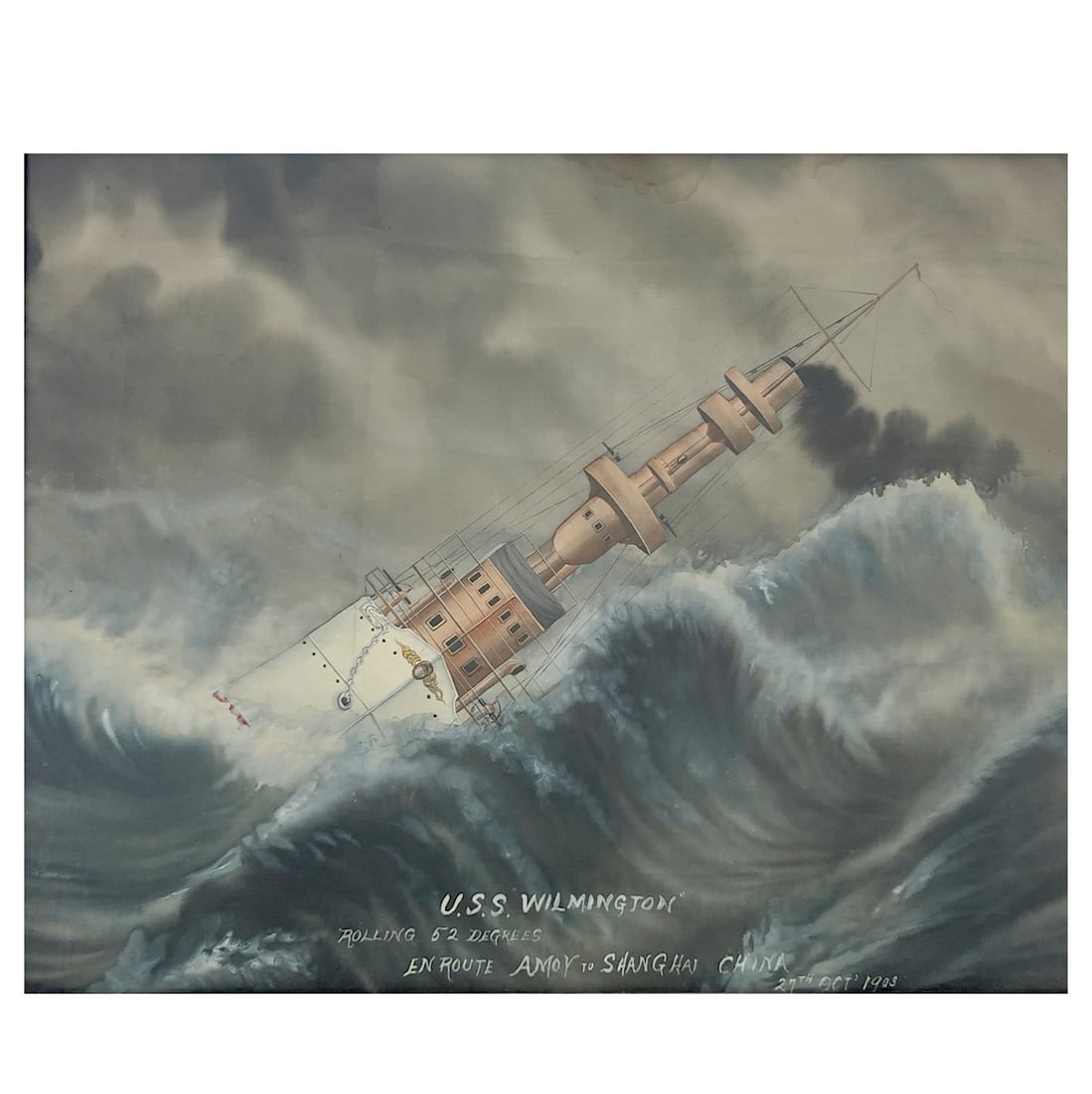 Unknown Artist - USS Wilmington Rolling 52 Degrees Enroute Amoy to Shanghai, China (1 of 2)