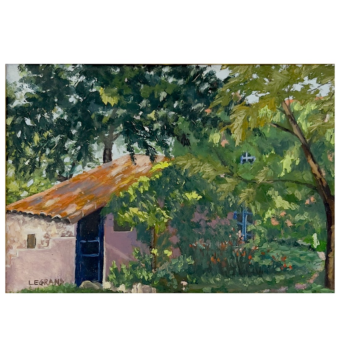 Unknown Artist, Untitled (Tile Roof Building in Green Forest) (1 of 3)
