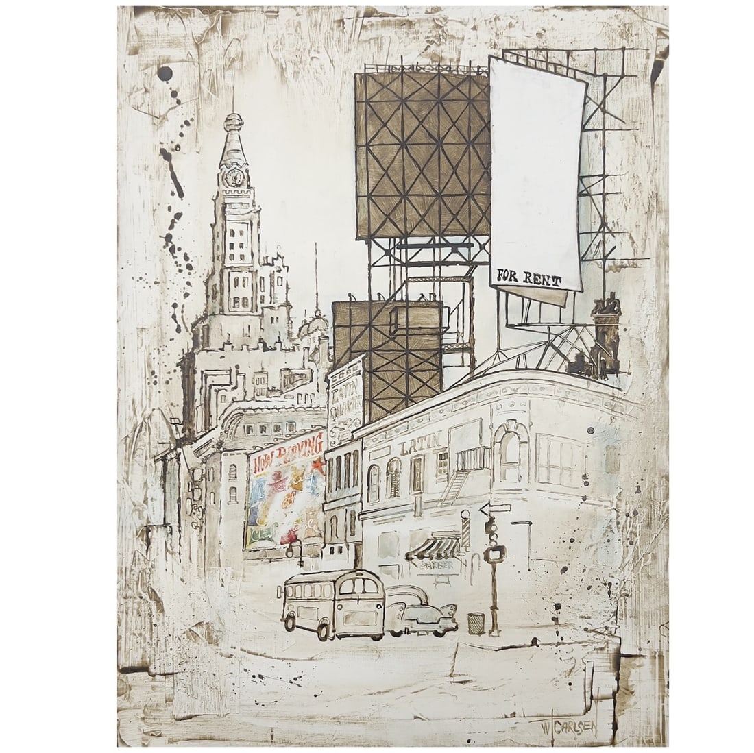 Unknown Artist - Untitled (City Street) (1 of 4)