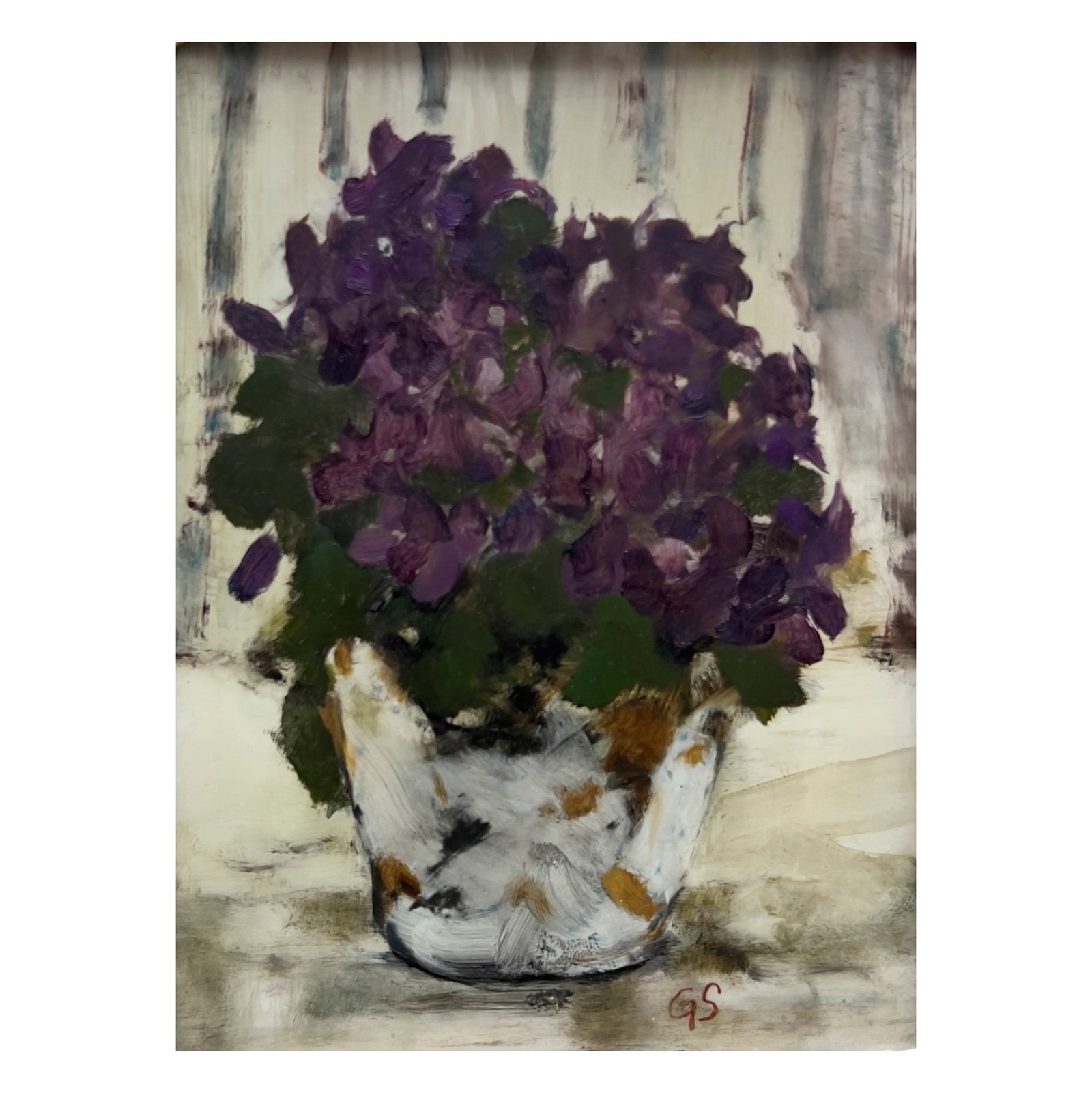 Unknown Artist - A Still Life Painting of Violets (1 of 4)