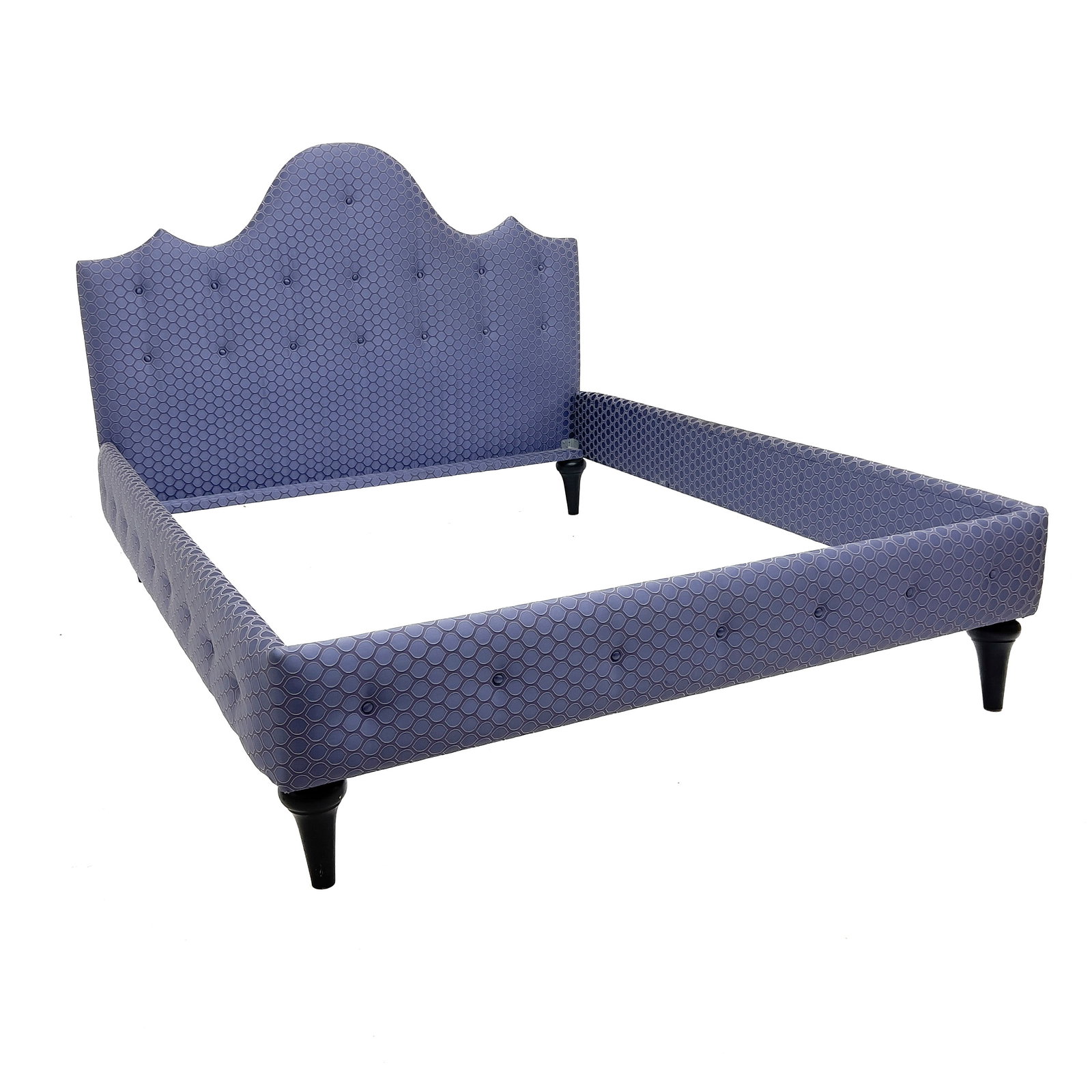 Upholstered Bed Frame by Miles Redd for Mitchell Gold + Bob Williams: Lot 168 Upholstered Bed Frame by Miles Redd for Mitchell Gold + Bob Williams Wood, textile fabric, padding foam, upholstery batting 22 1/2 x 68 x 82 inches Description: An upholstered bed frame