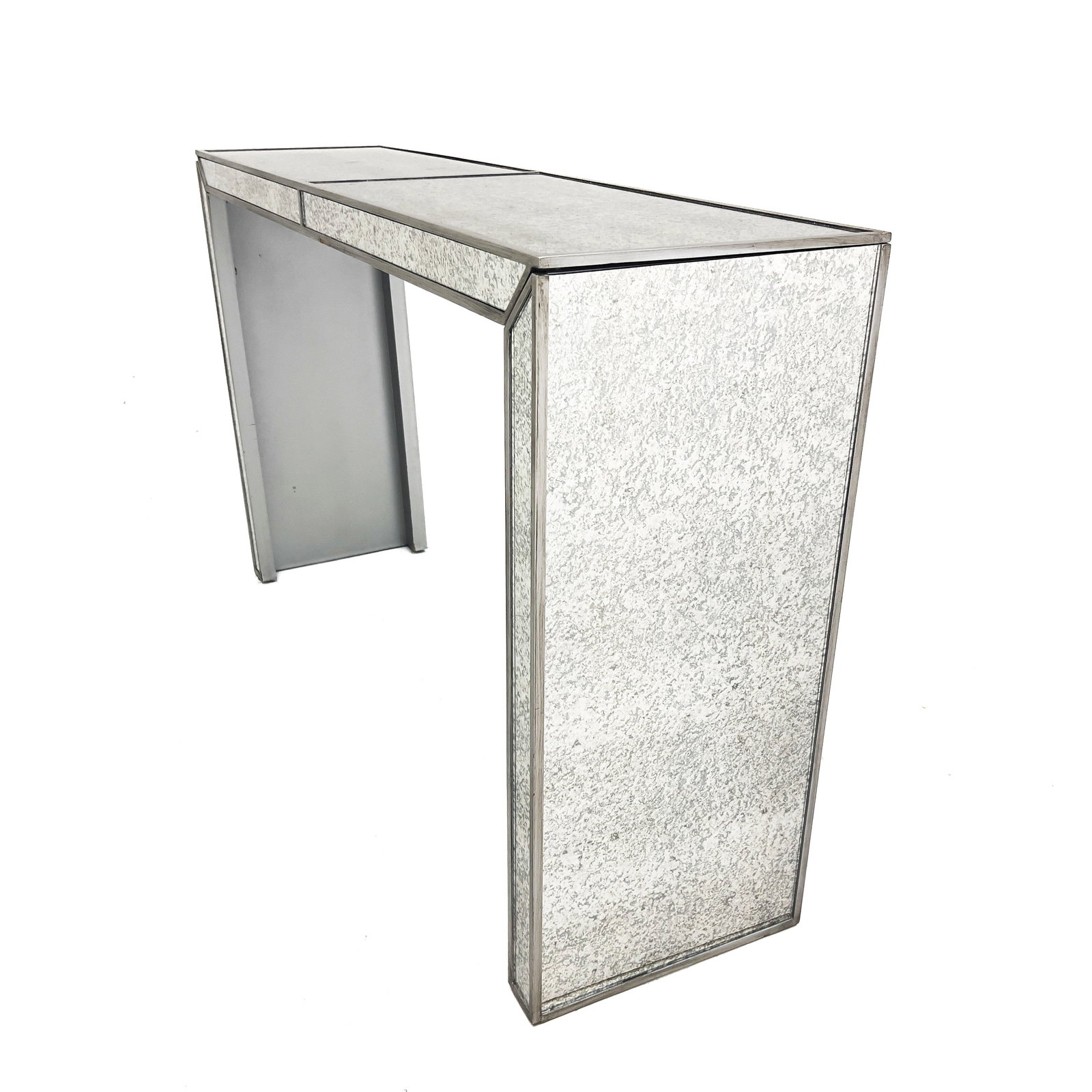 Contemporary Mirrored Glass Console Table - 2