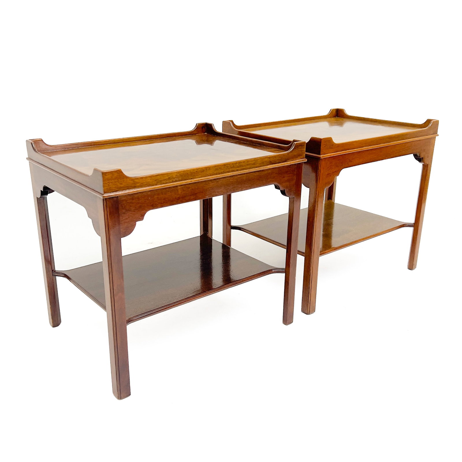 A Pair of Chippendale Style Mahogany Side Tables (1 of 3)